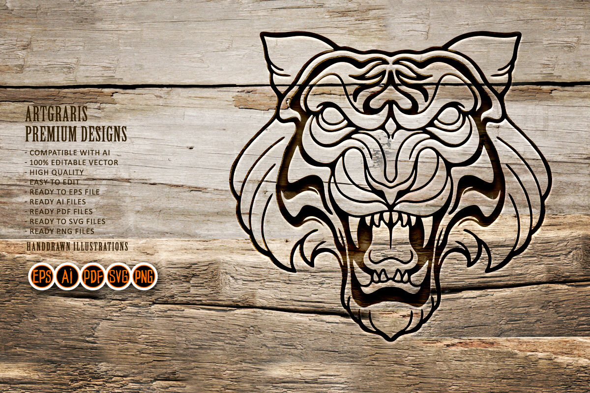 Lionhead Rabbit Tiger Tattoo Tribe - Lion Tattoo Draw Easy, HD Png Download  - vhv