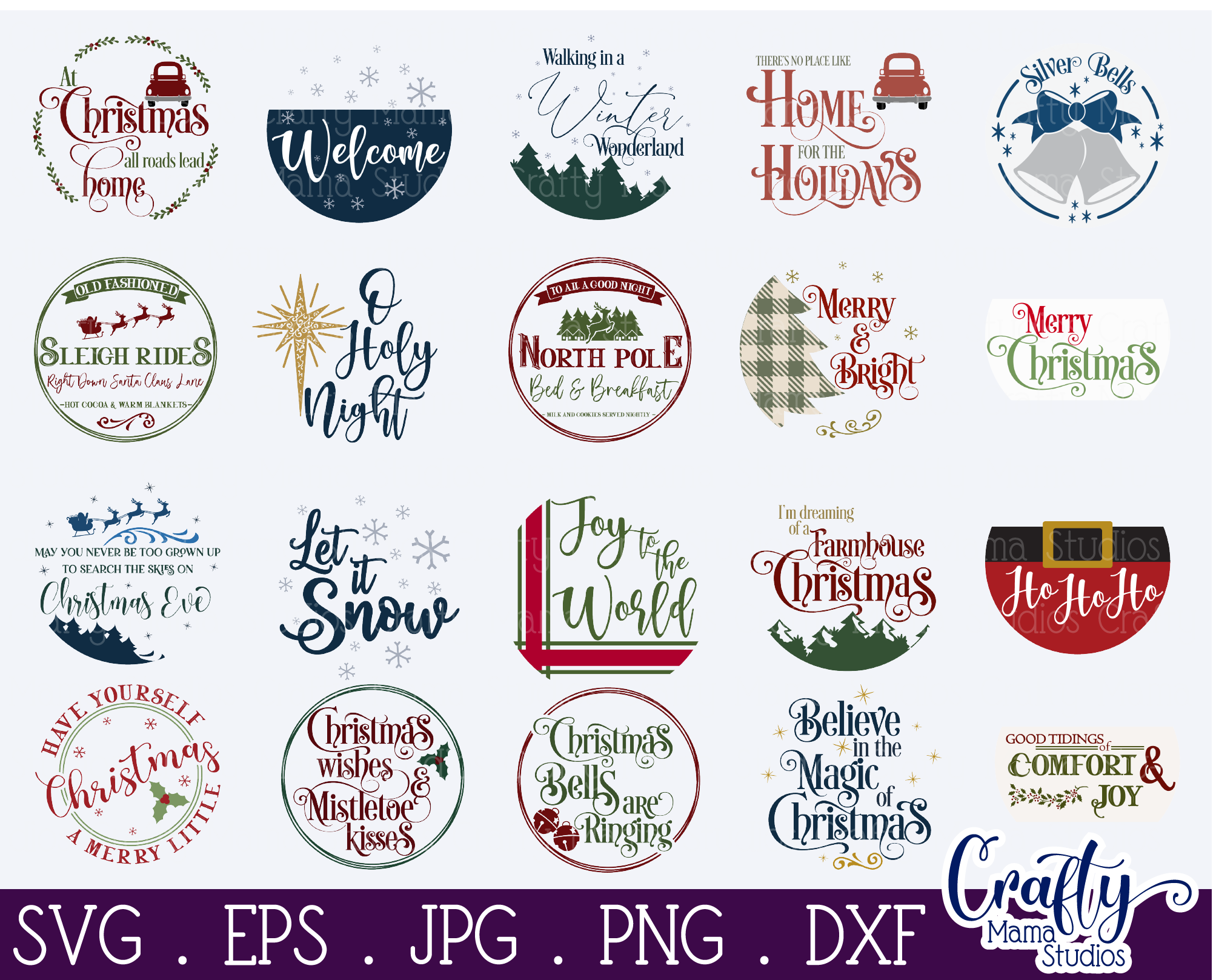 Christmas Svg, Merry Christmas Bundle, Round Sign Christmas By Crafty ...