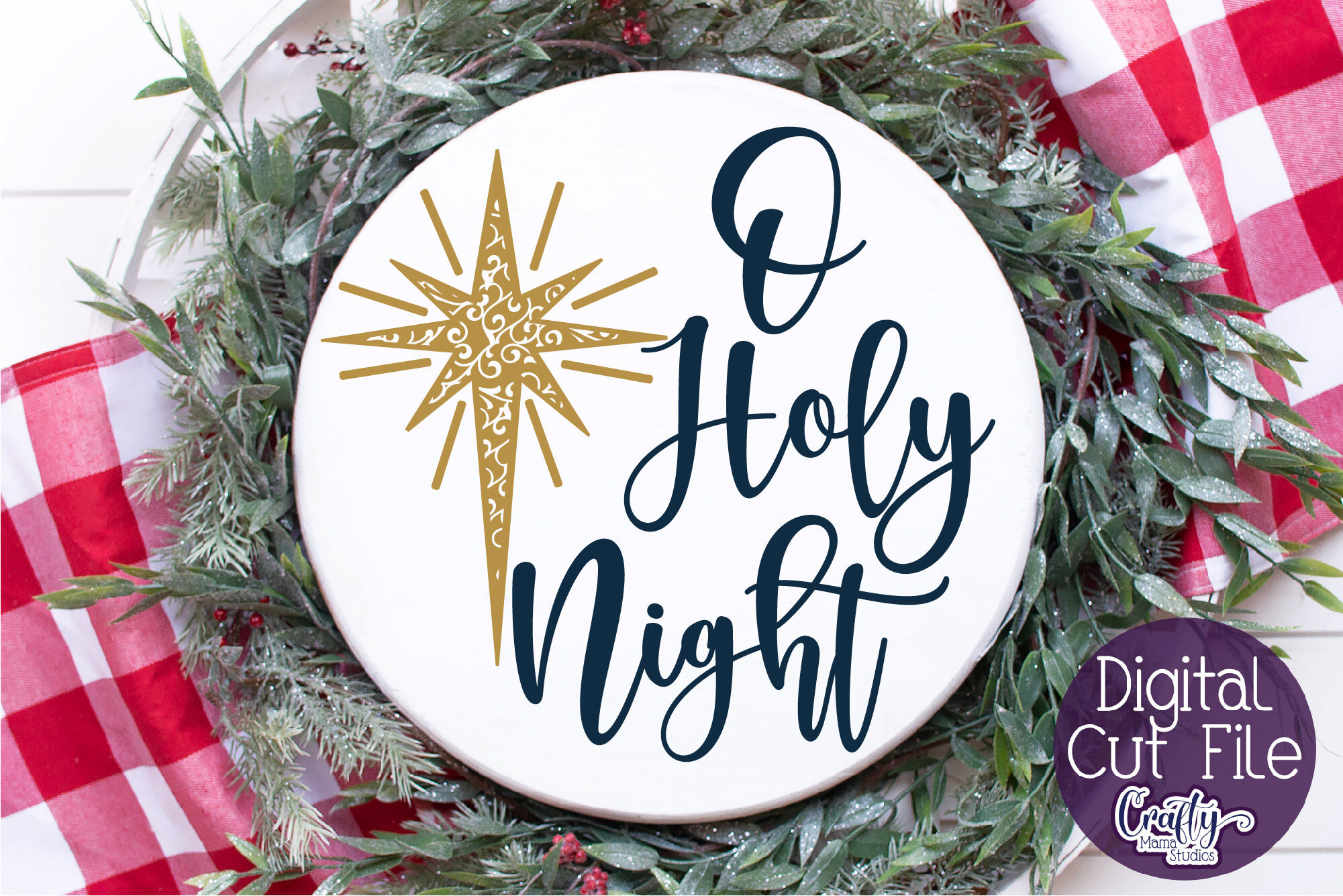 O Holy Night hand lettered christmas SVG cut file