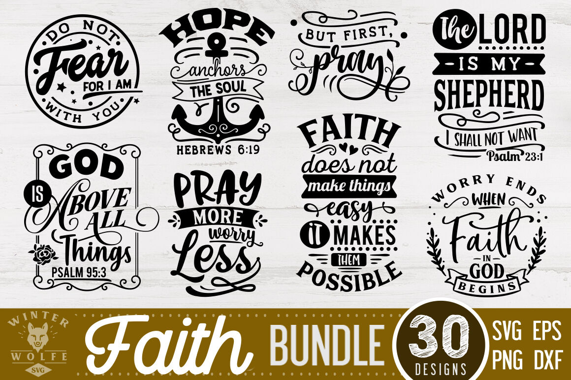 Faith Bundle 30 designs SVG EPS DXF PNG By WinterWolfeSVG | TheHungryJPEG