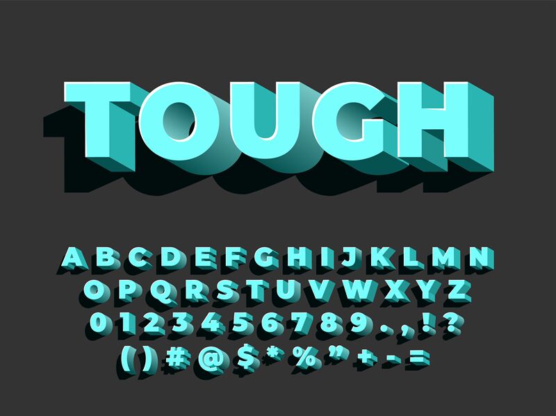 New Jersey vintage 3d vector lettering. Retro bold font, typeface