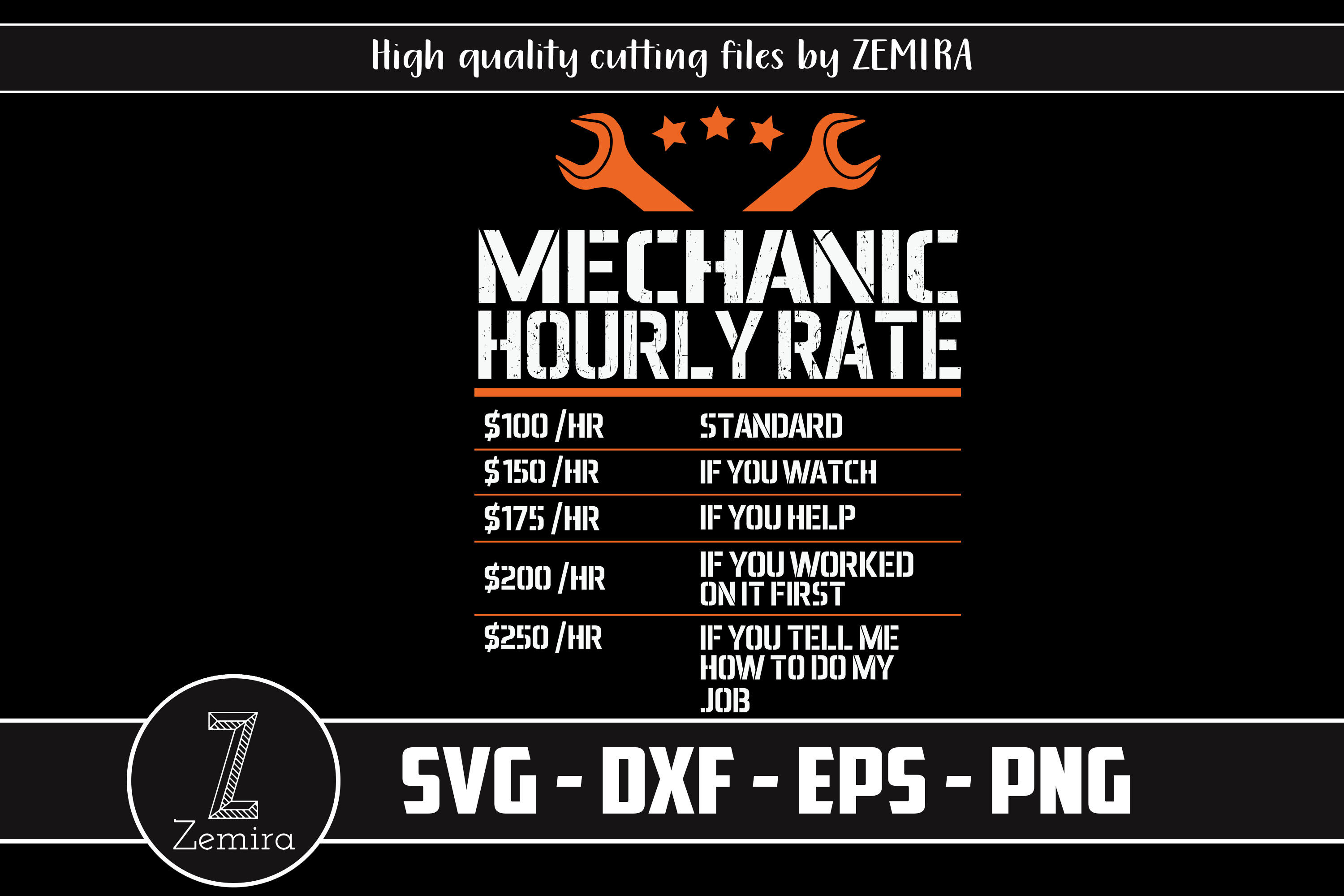 Mechanic Hourly Rate Labor Rates SVG By Zemira | TheHungryJPEG