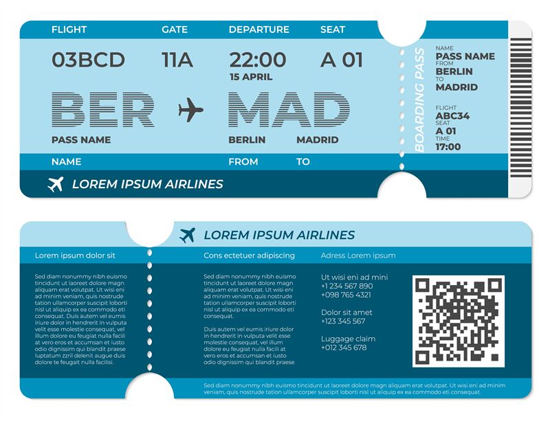 plane ticket template