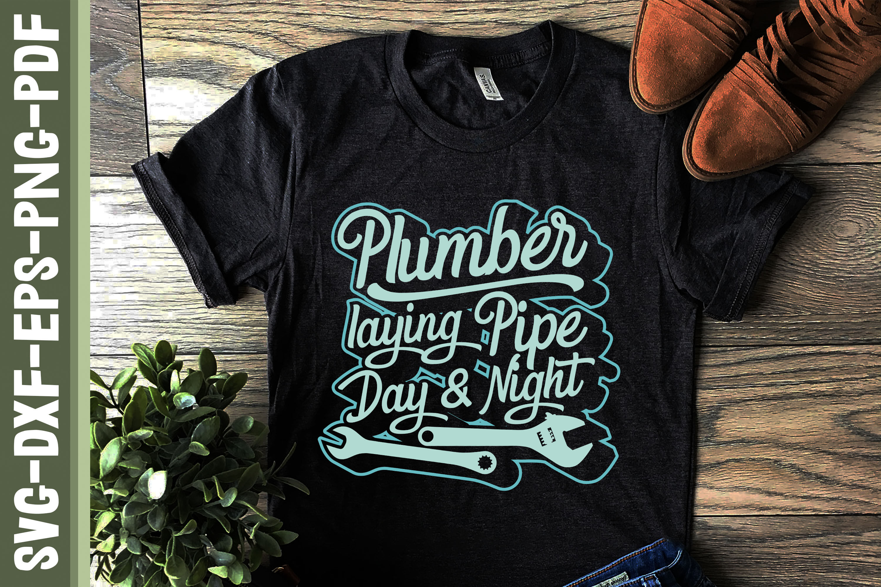 Plumber Laying Pipe Day And Night By Jobeaub Thehungryjpeg 7167