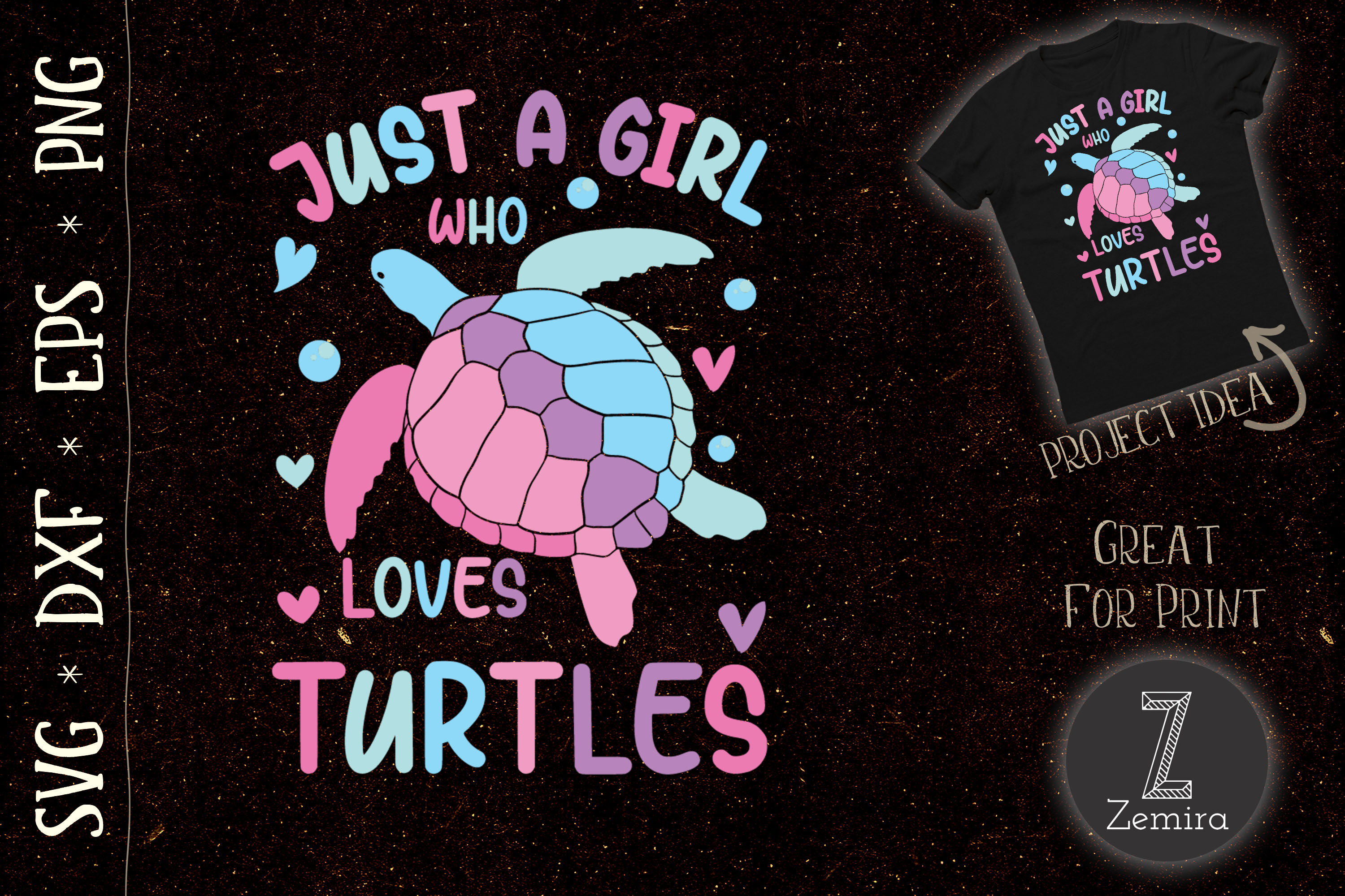 Just A Girl Who Loves Turtles Sea Turtle By Zemira Thehungryjpeg