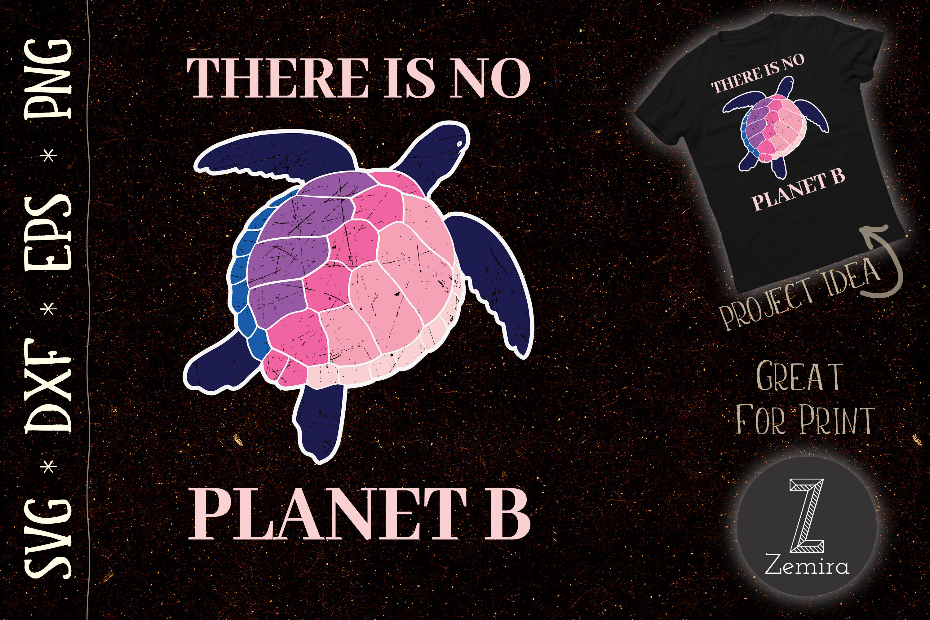 No Planet B Turtle Protection Animals By Zemira | TheHungryJPEG
