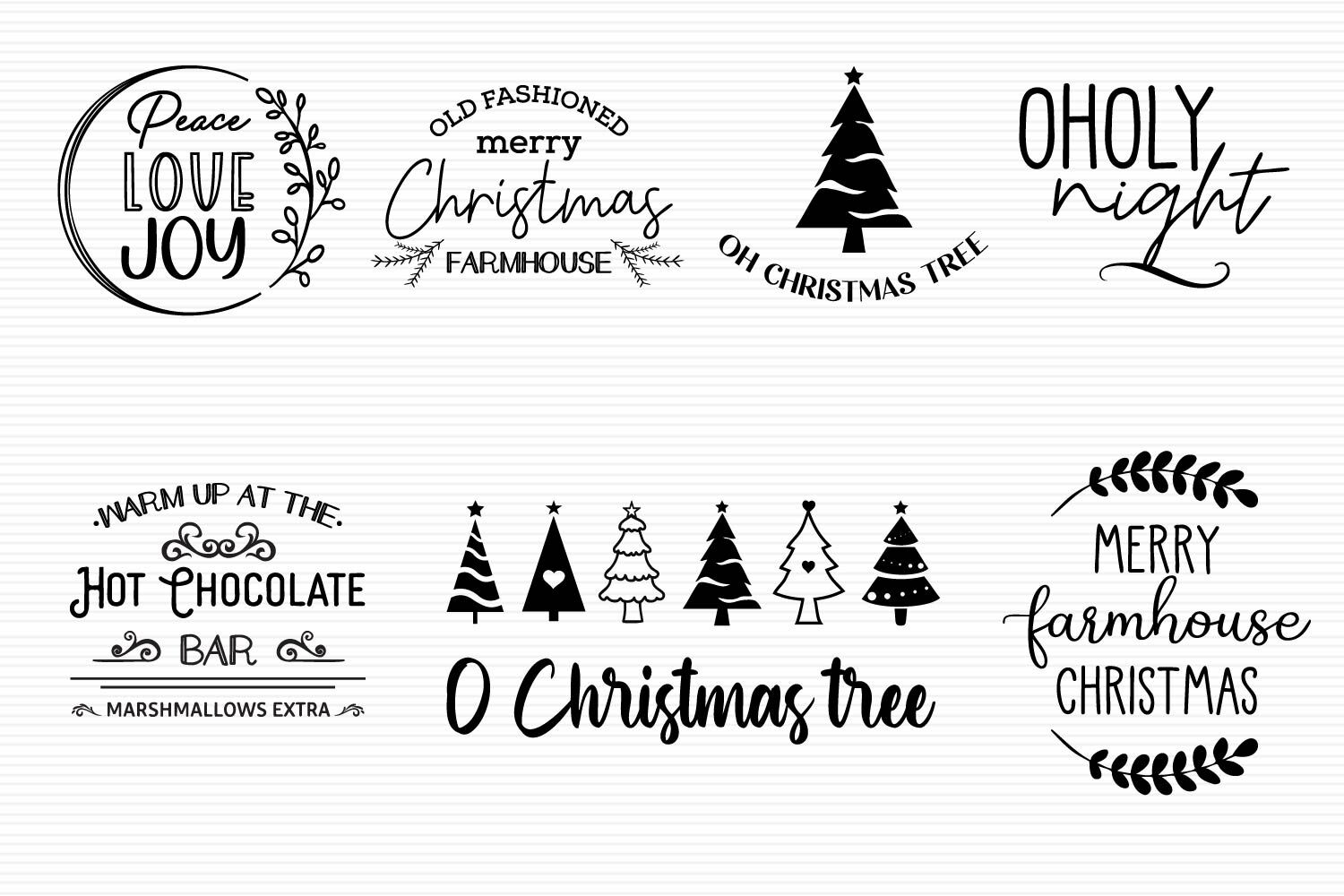 Modern Christmas Typography Art Christmas SVG Printable Christian SVG dxf and more Farmhouse SVG