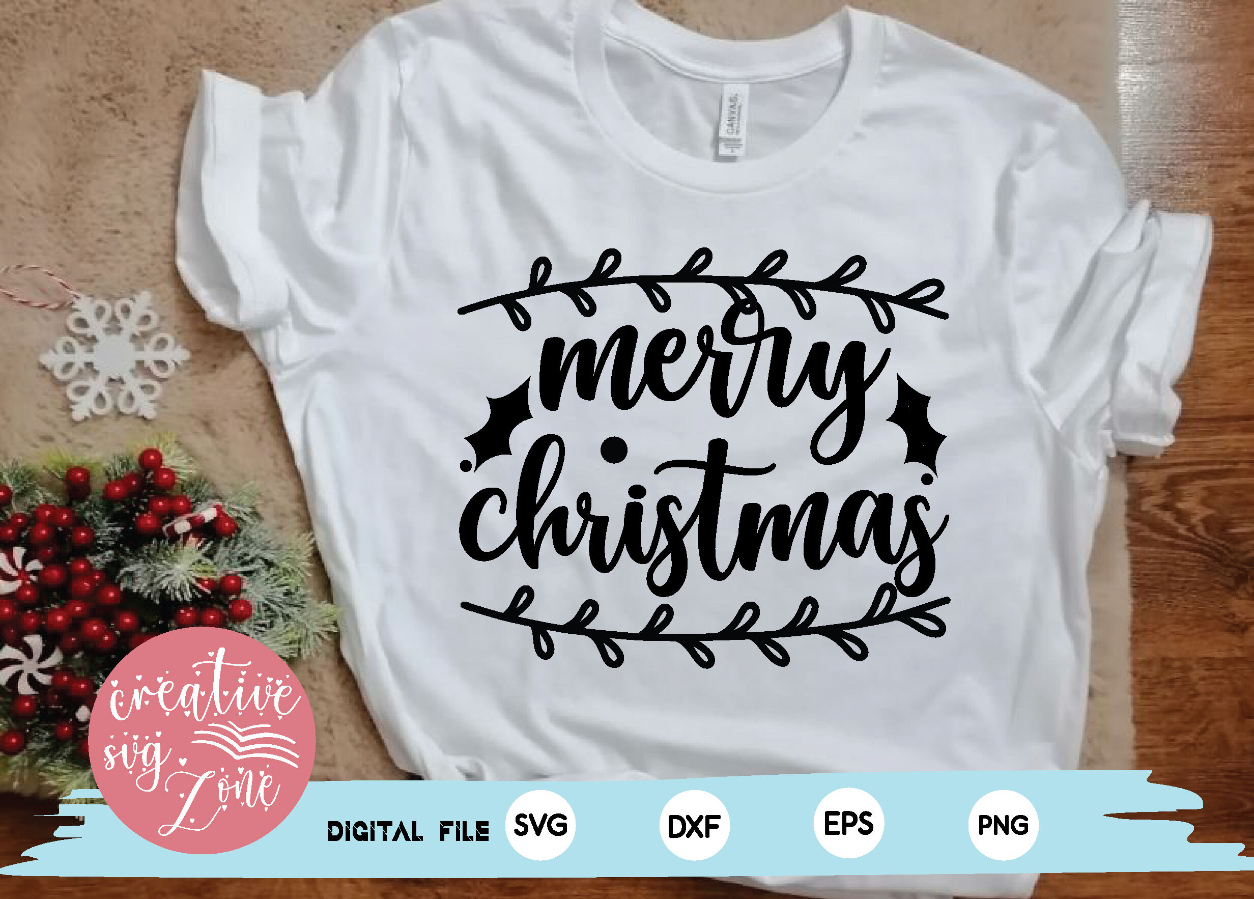 merry christmas svg By creativesvgzone | TheHungryJPEG