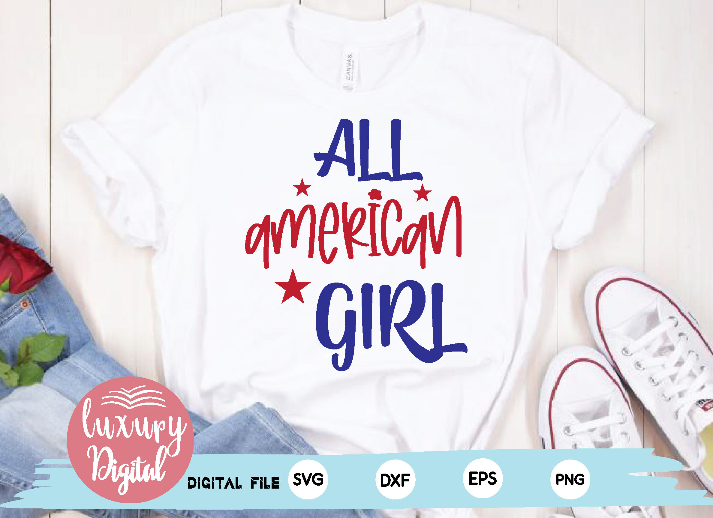 All american girl svg By creativesvgzone | TheHungryJPEG