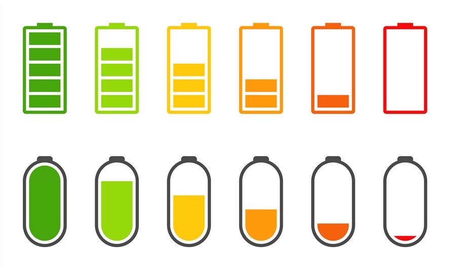 Икони батерия. Ниво на зареждане наИкони батерия. Ниво на зареждане на  