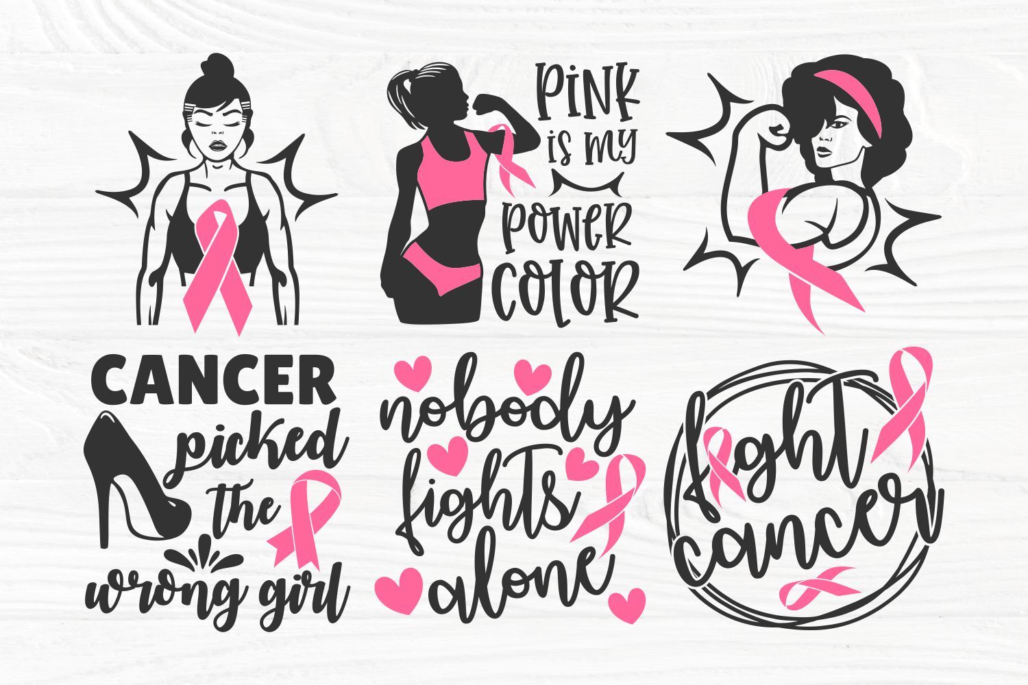 strong woman breast cancer svg