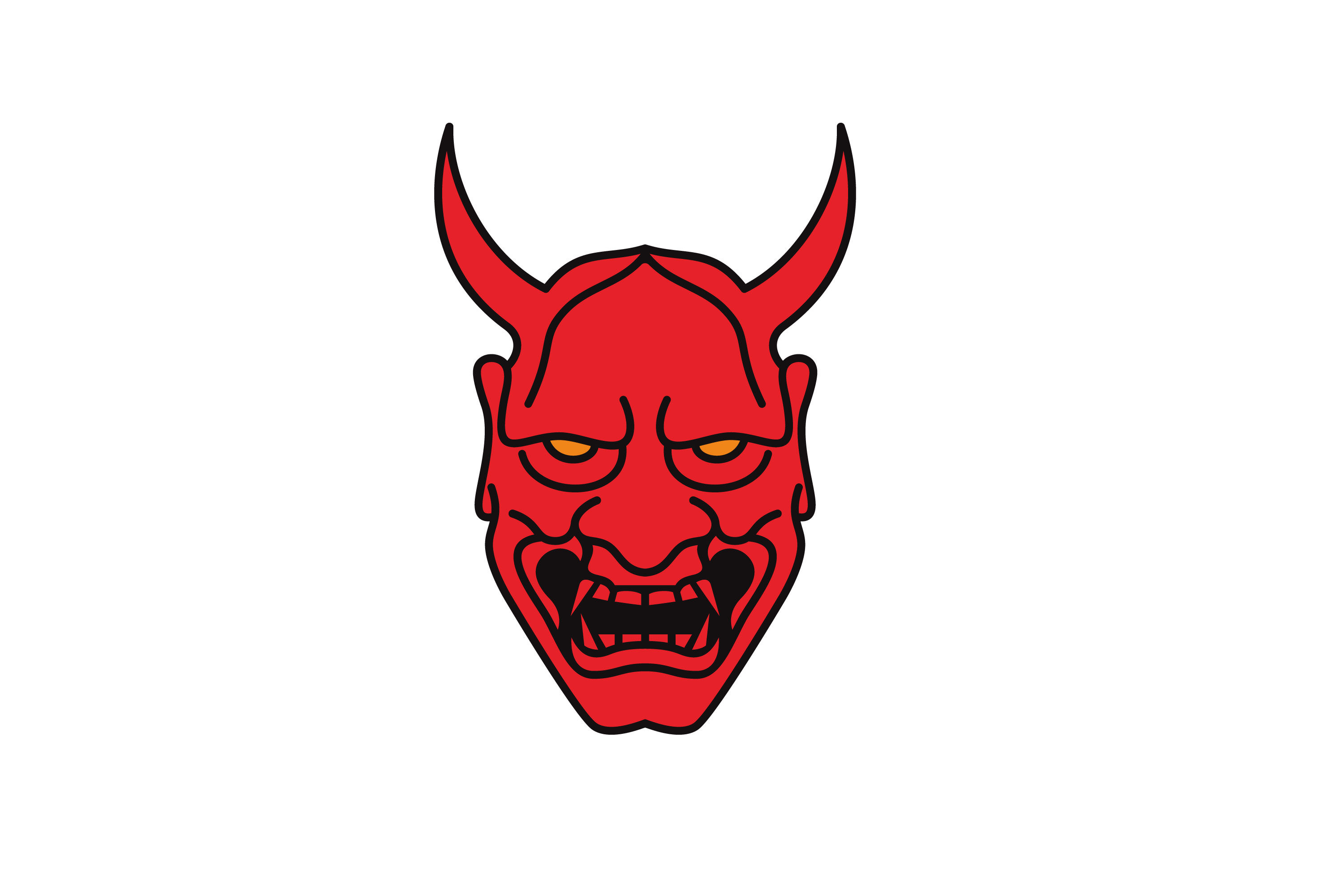 Japanese Demon Oni Mask Logo Design By weasley99 | TheHungryJPEG