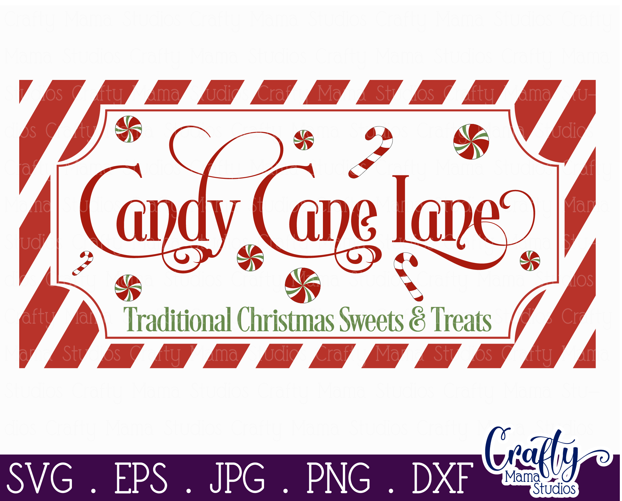 Christmas Svg, Farmhouse Svg, Candy Cane Lane Cut File By Crafty Mama