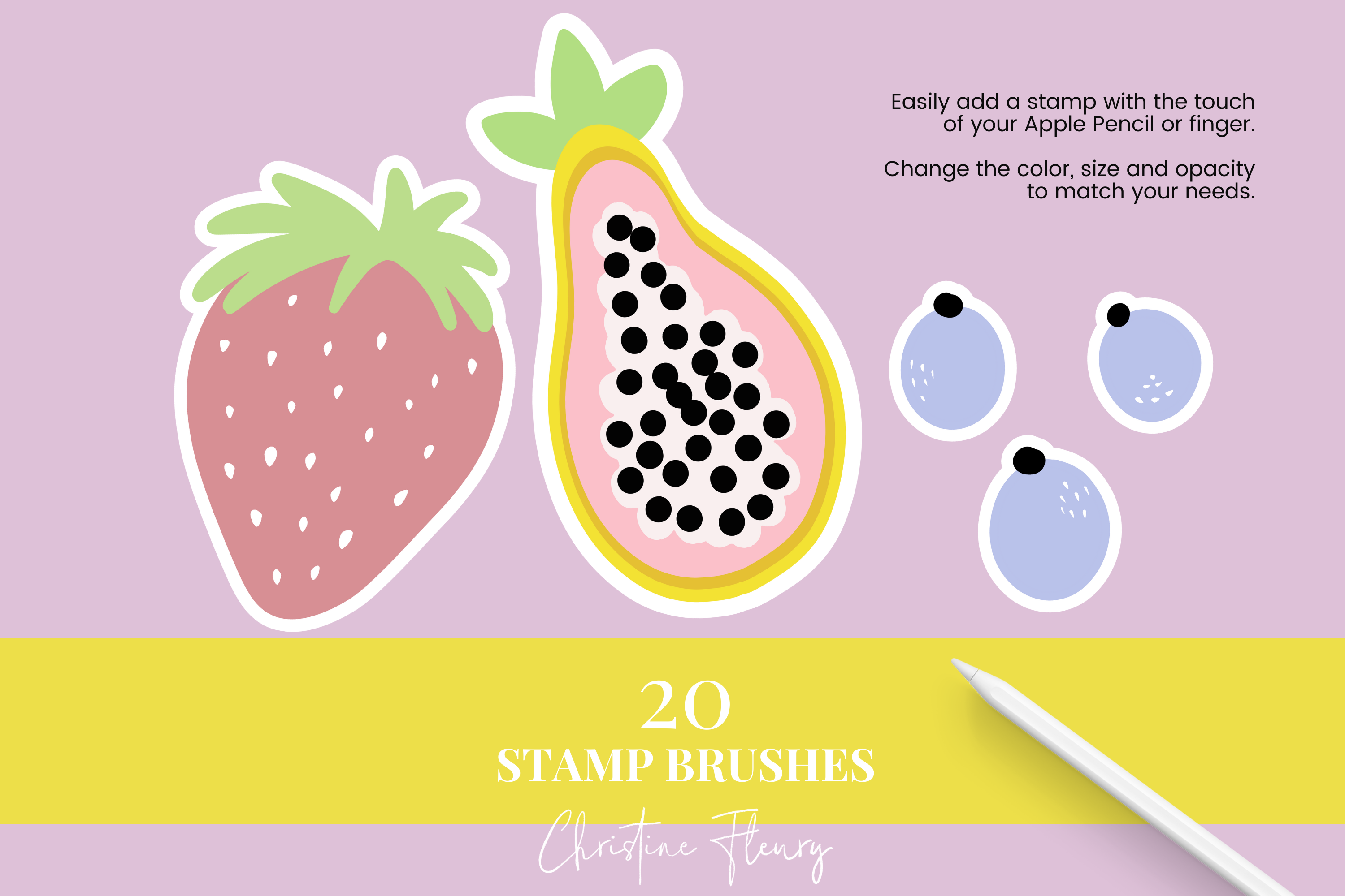 55 Procreate Fruits Brush Set.