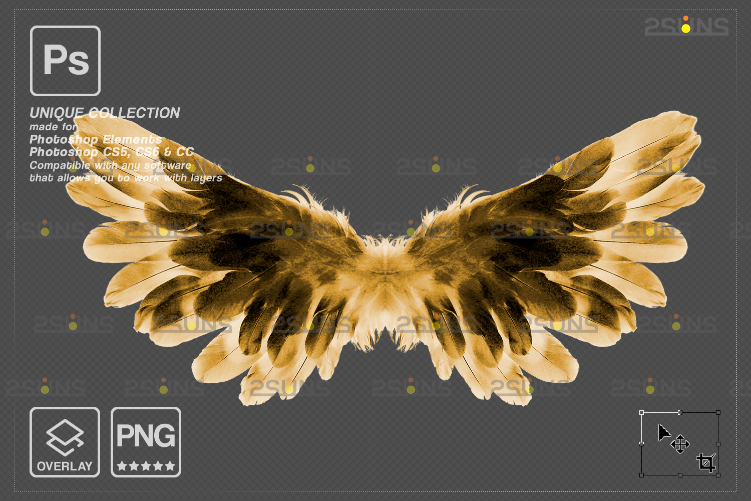 Gold angel wings overlay & Photoshop overlay: Angel wings png By