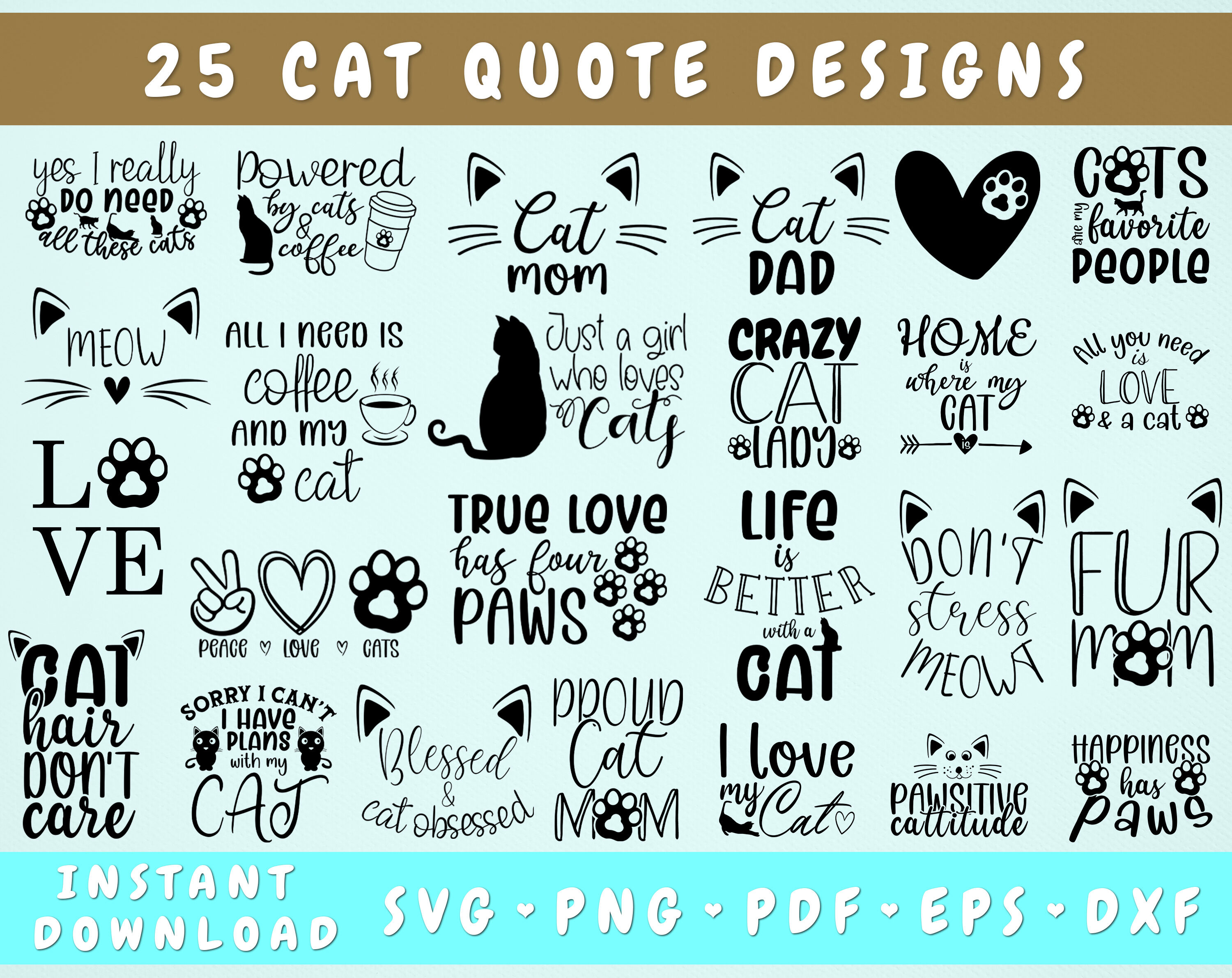 Yes I Really Do Need All These Cats SVG Cat Cut File Cat Quote Svg Yes ...