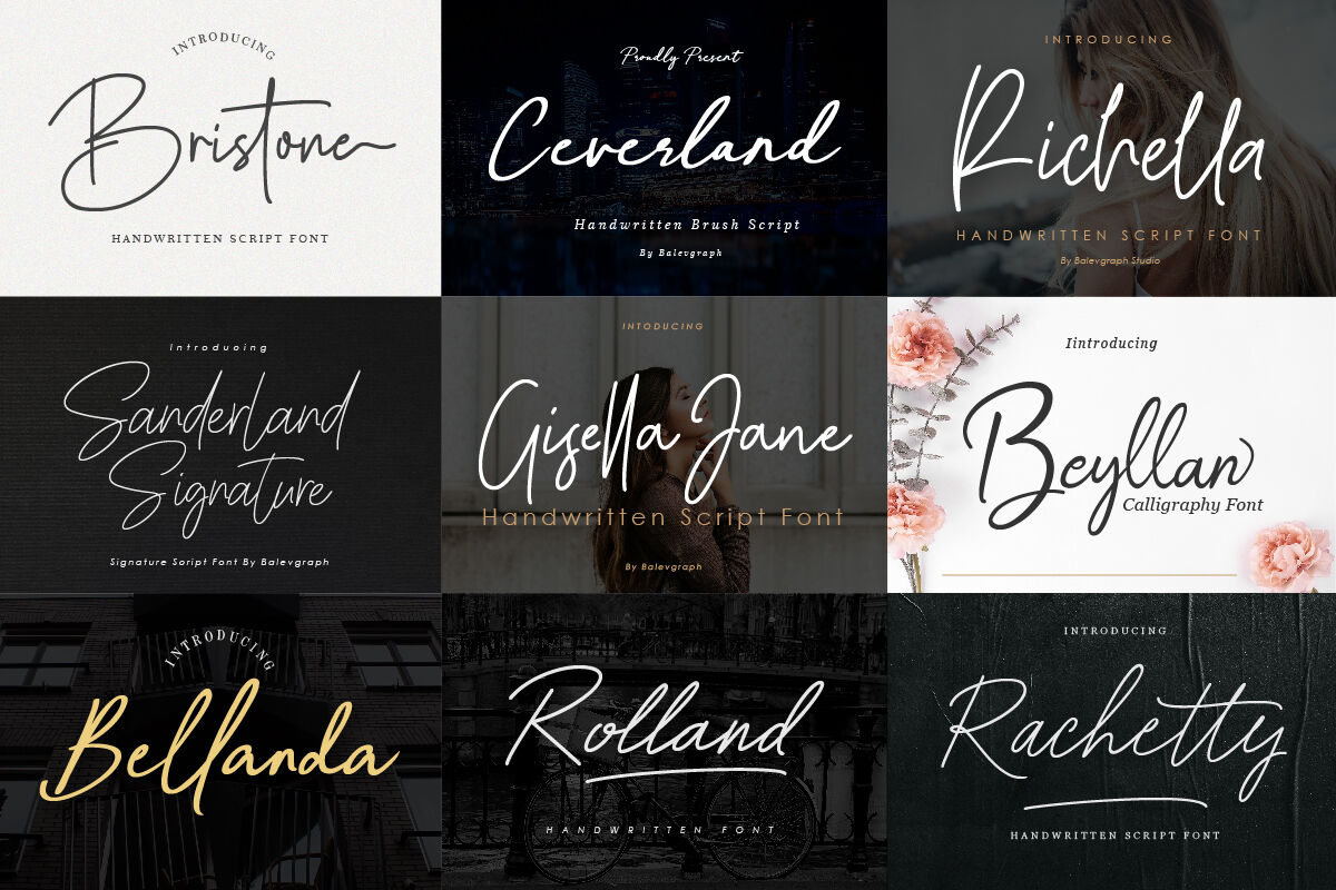 Font Bundle - Handwritten Script Font By Balevgraph Studio | TheHungryJPEG