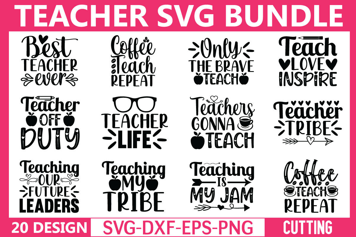 Teacher Svg Bundle By creativesvgzone | TheHungryJPEG