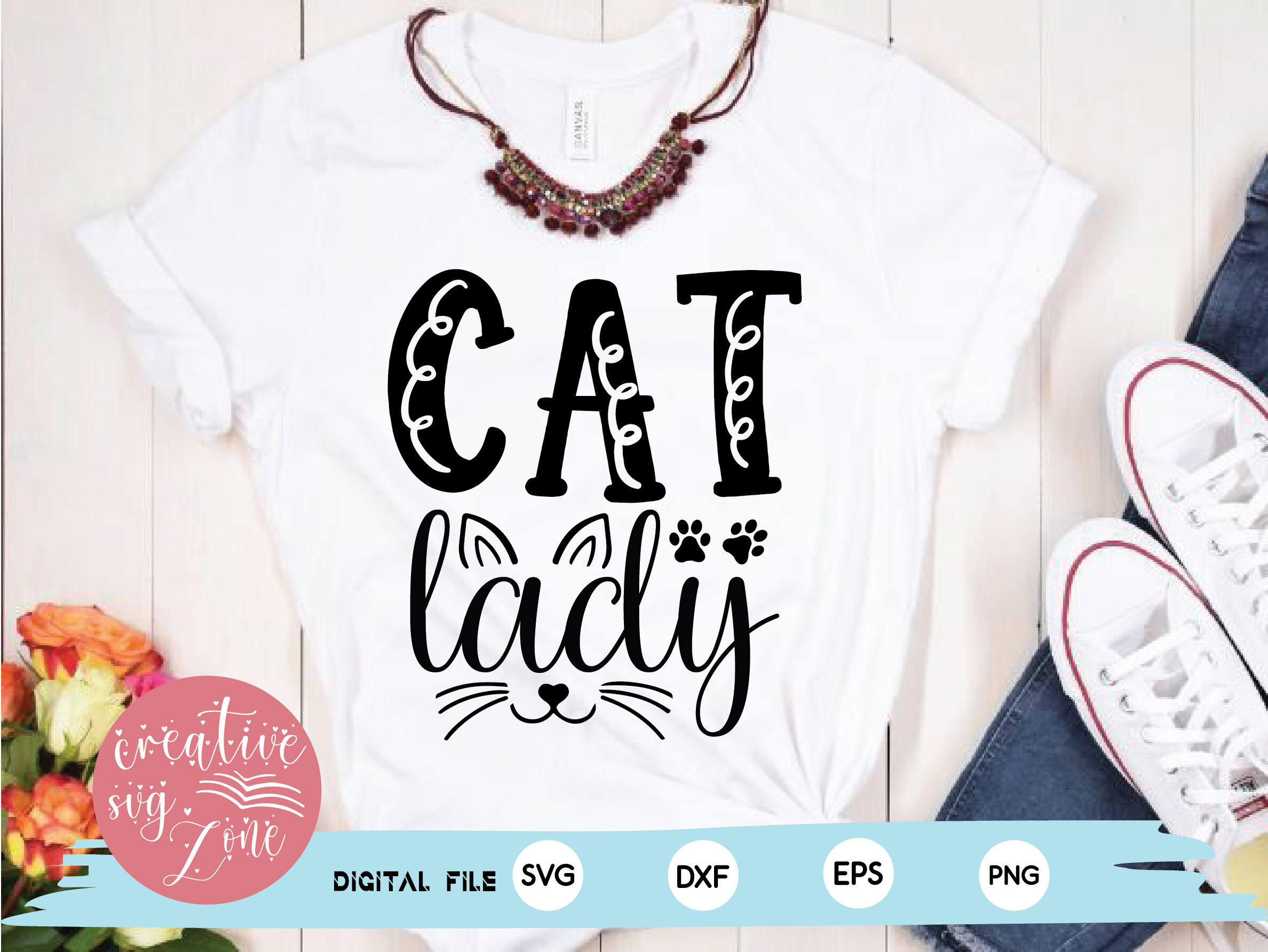 cat lady svg By creativesvgzone | TheHungryJPEG