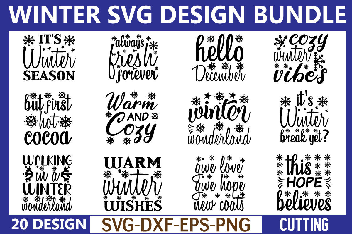 Winter Svg Bundle By creativesvgzone | TheHungryJPEG