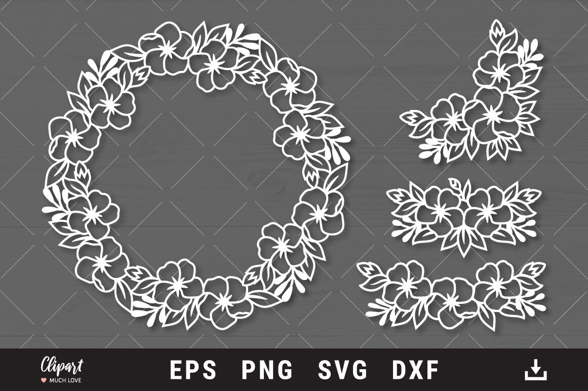 Flower SVG Files Flower Border SVG Floral SVG Files Flower 