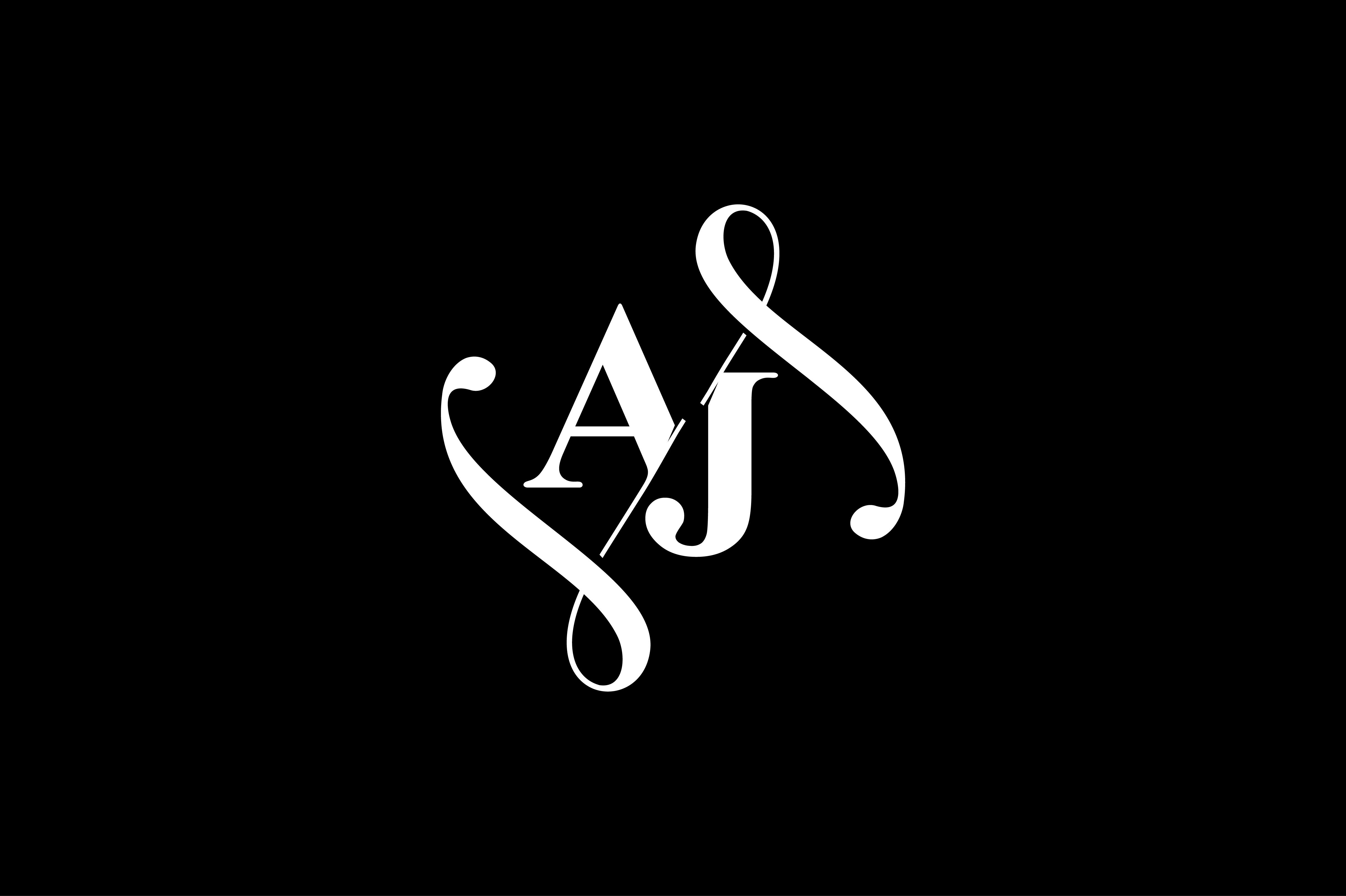 AJ Monogram logo Design V6 By Vectorseller | TheHungryJPEG
