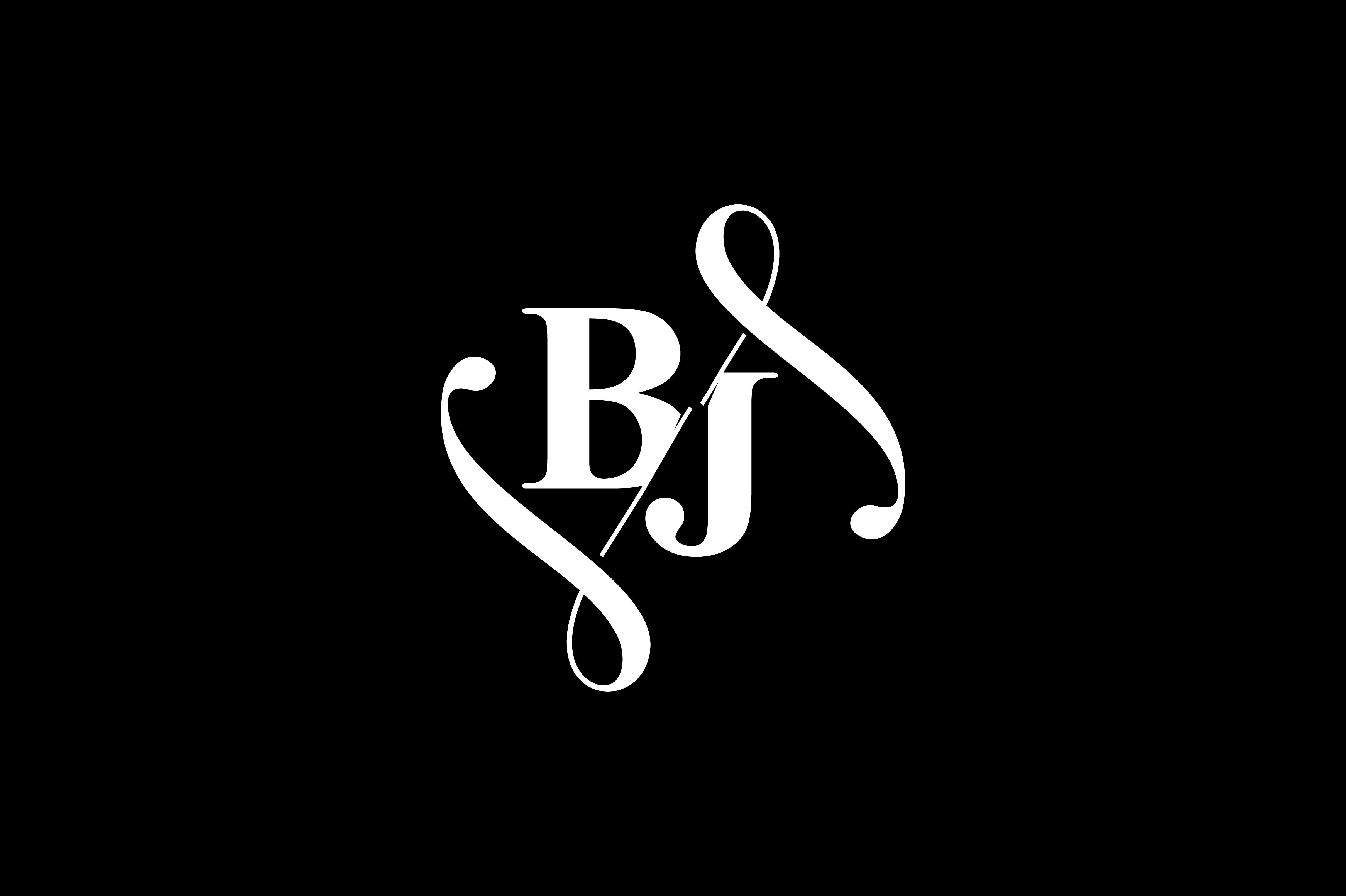 Bj logo letter design on luxury background. jb logo monogram canvas prints  for the wall • canvas prints flat, identity, fashion | myloview.com