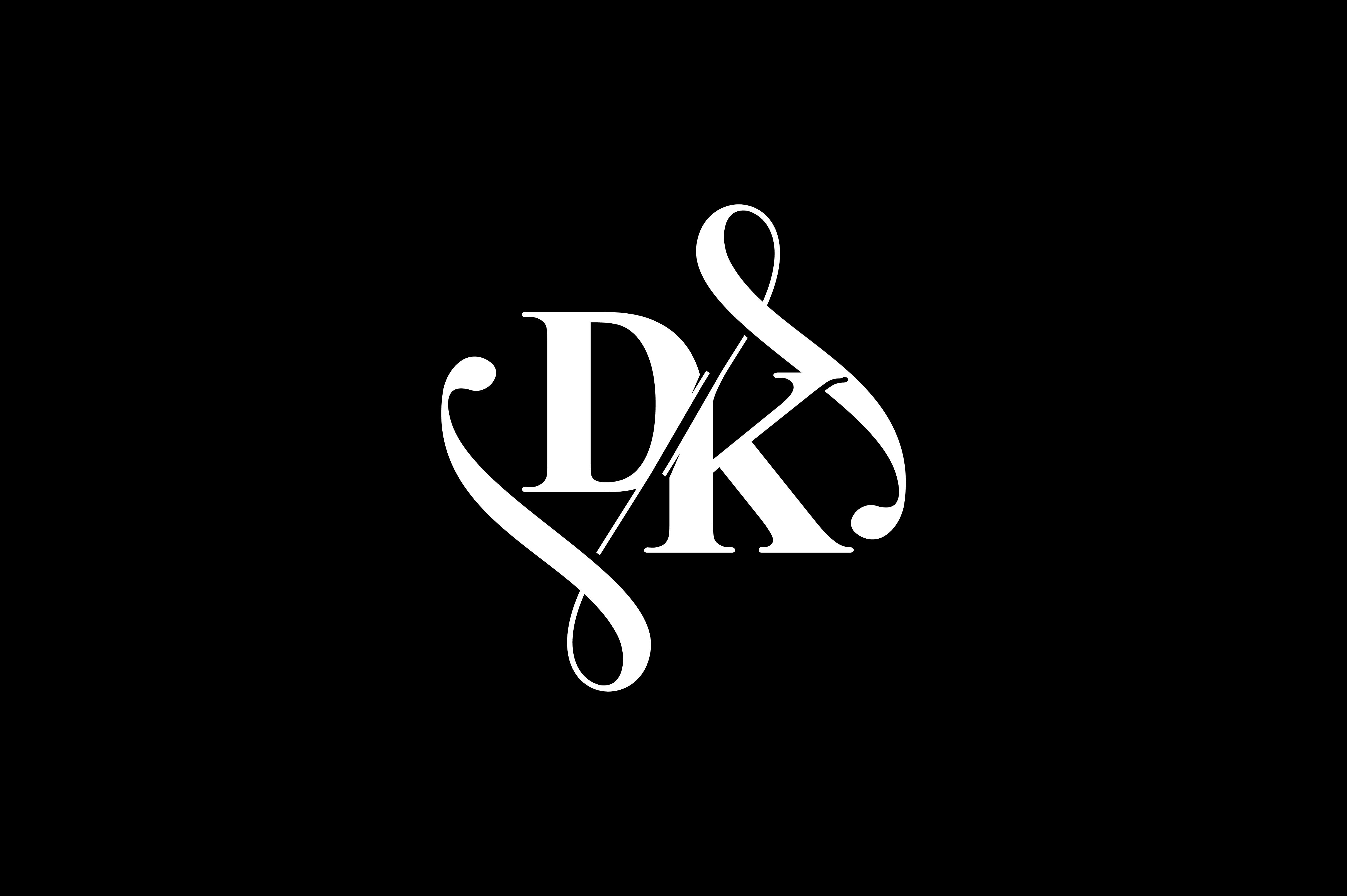 DK Monogram logo Design V6 By Vectorseller | TheHungryJPEG