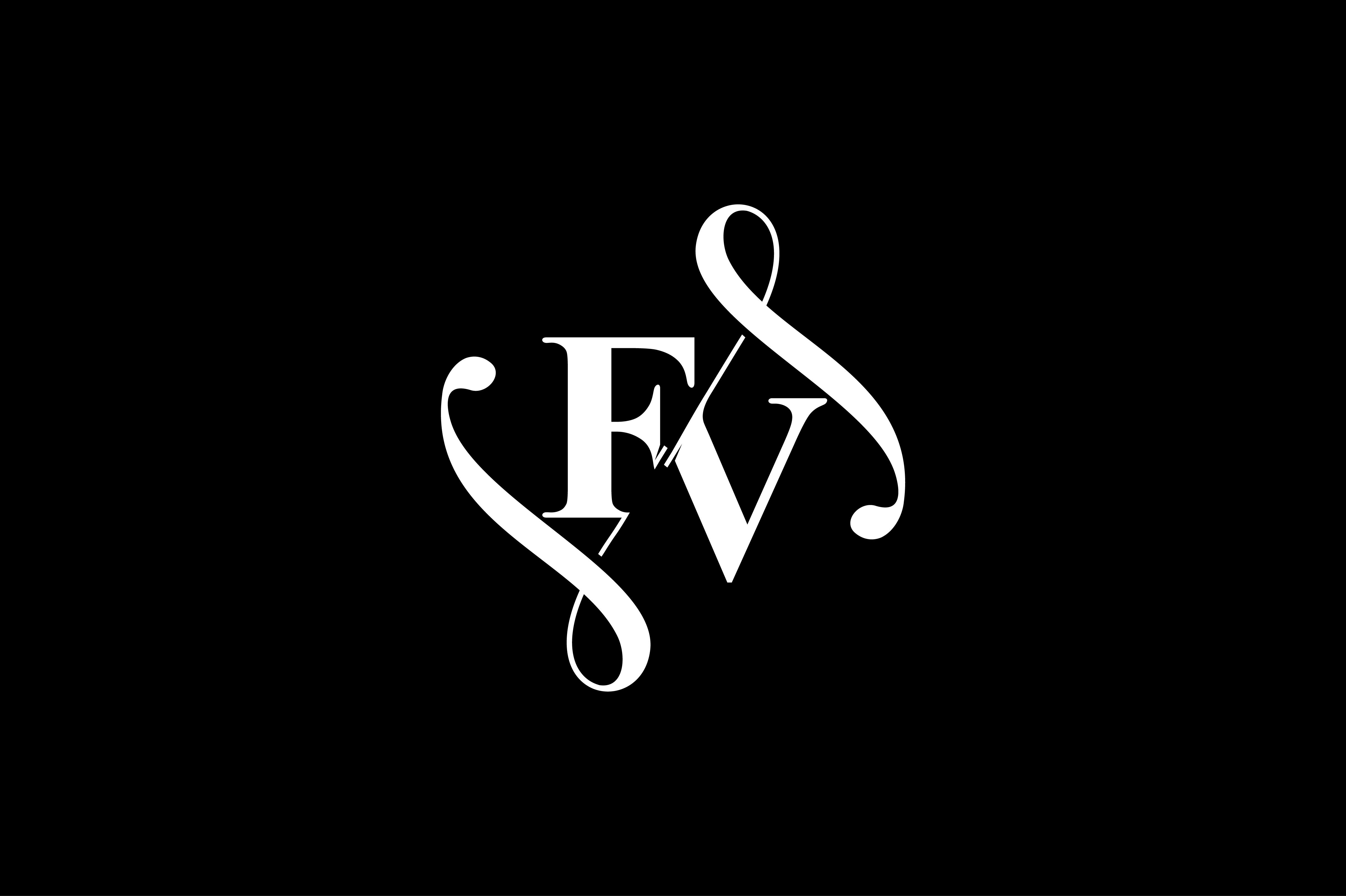 Fv Monogram Logo Design V6 By Vectorseller Thehungryjpeg