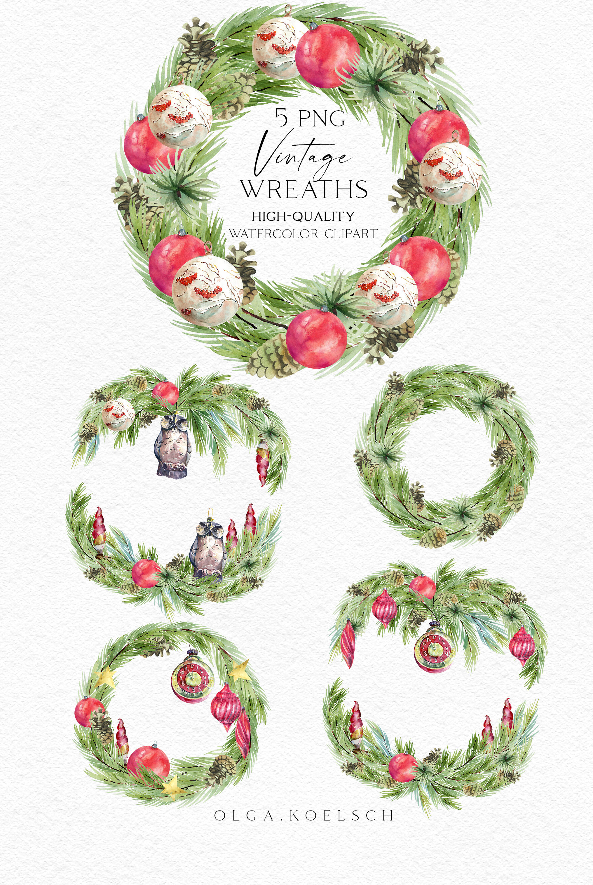 vintage wreath clip art