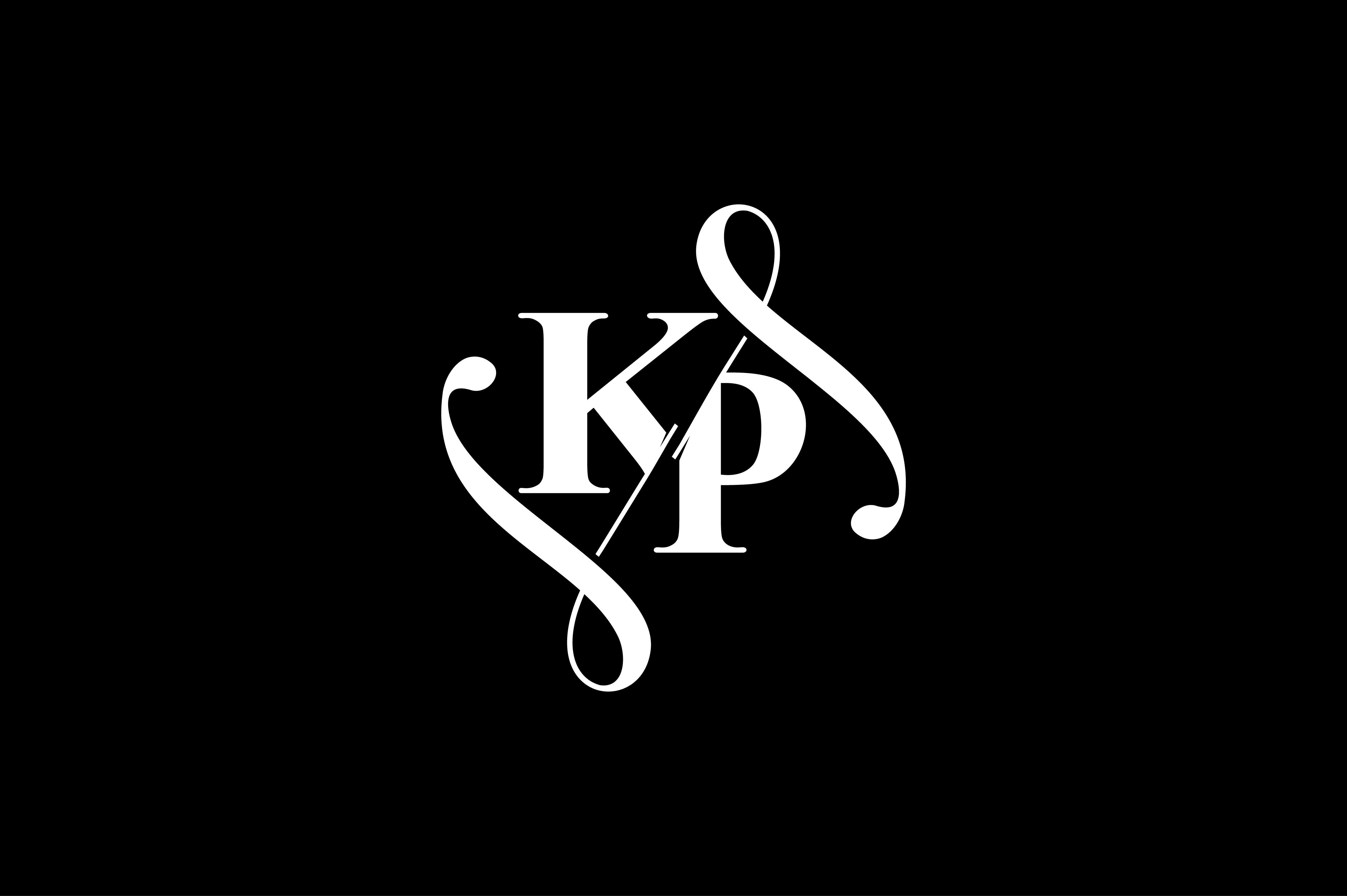 KP Monogram logo Design V6 By Vectorseller | TheHungryJPEG