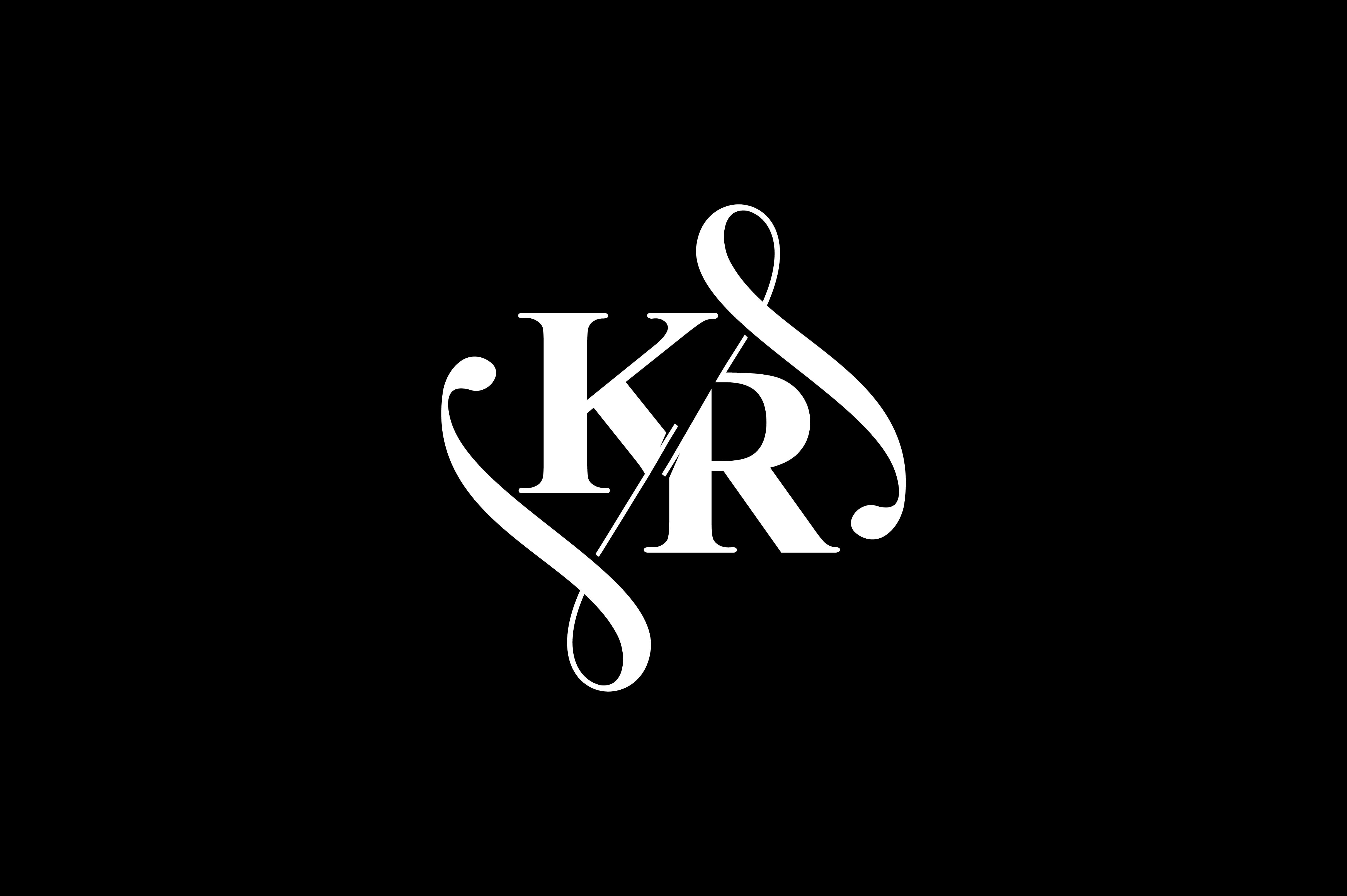 KR logo. K R design. White KR letter. KR/K R... - Stock Illustration  [104608734] - PIXTA