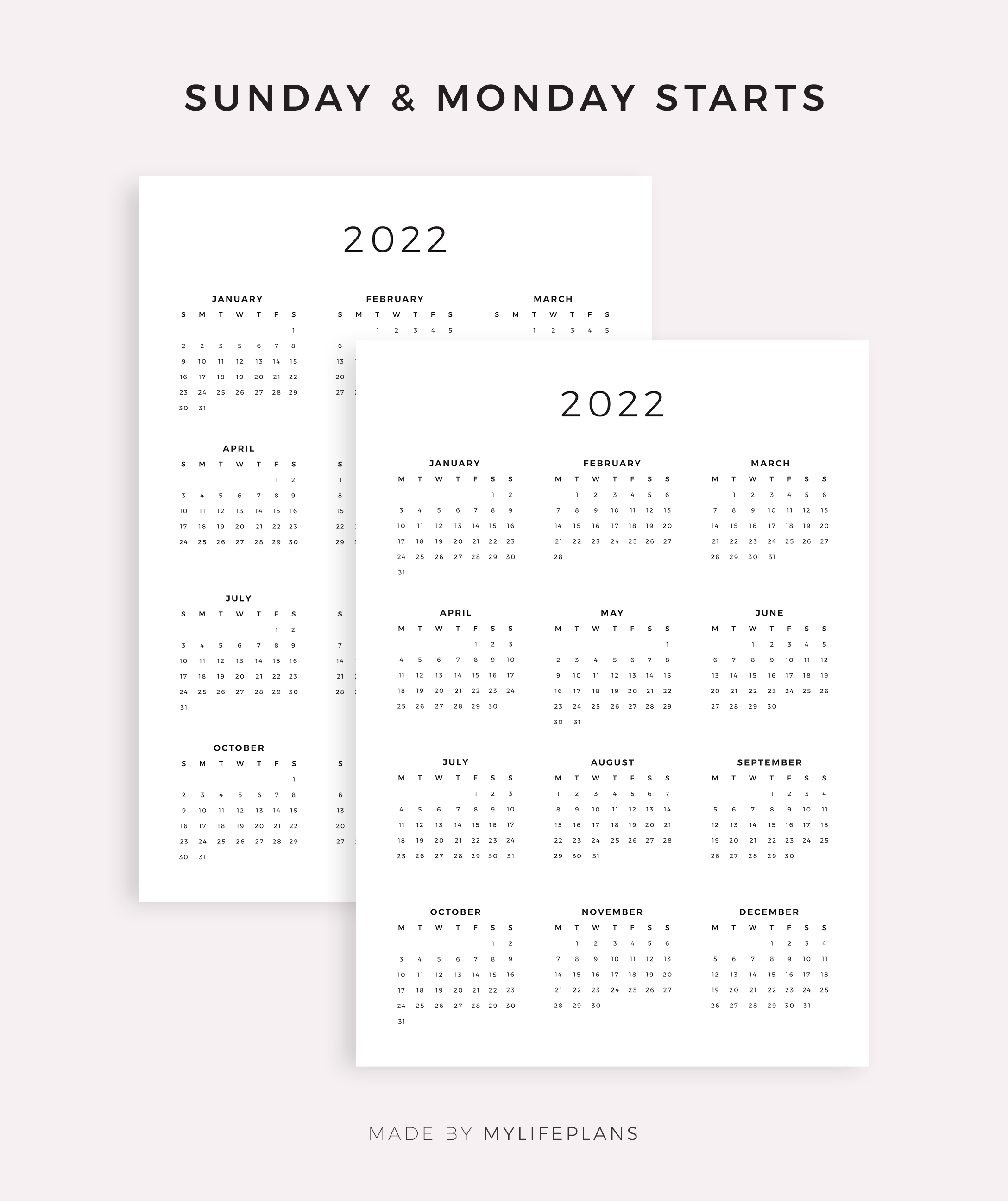 2022 calendar and important dates page printable fillable pdf by mylifeplans thehungryjpeg com
