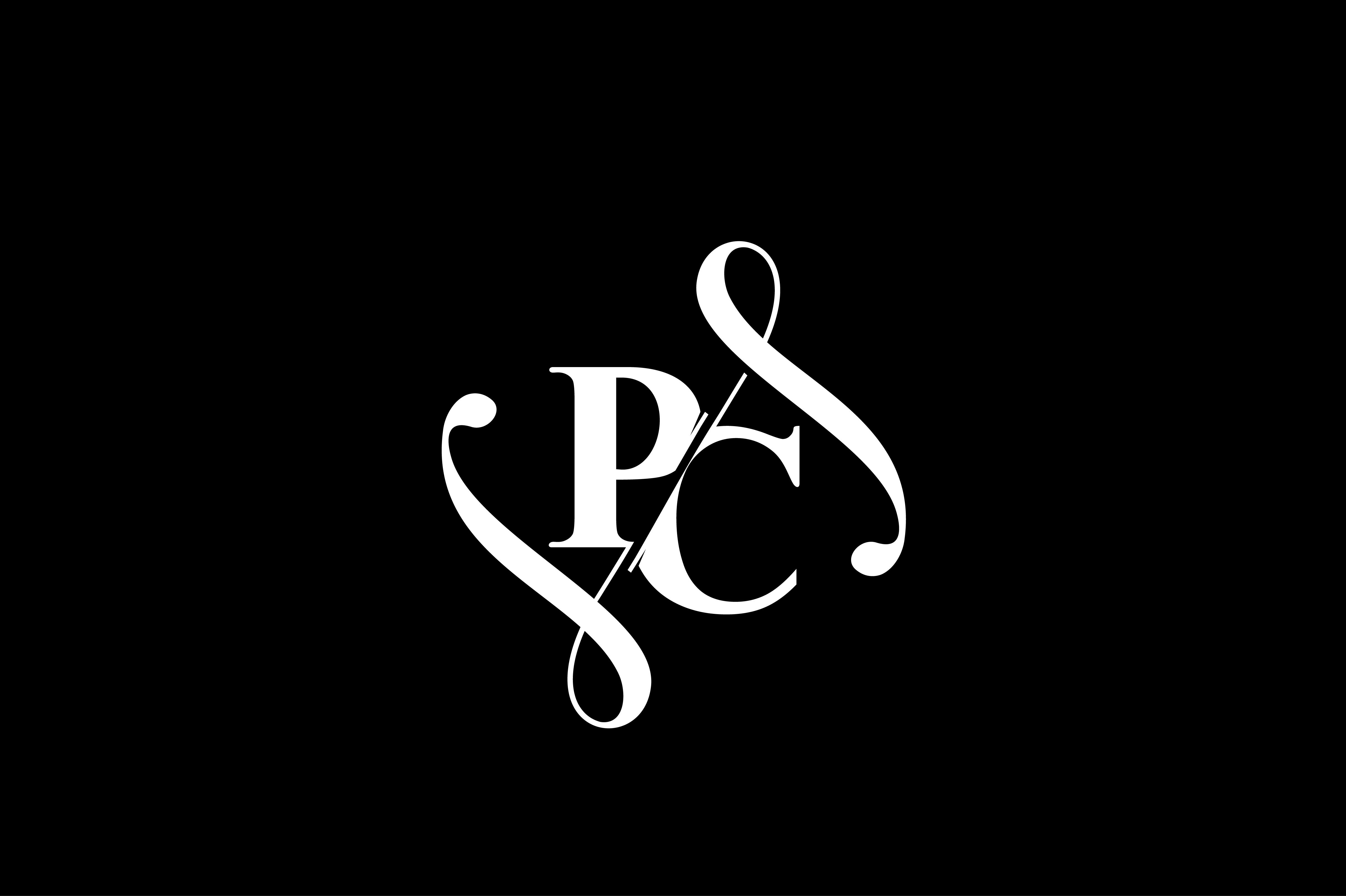 Initial letter pc logo template design Royalty Free Vector