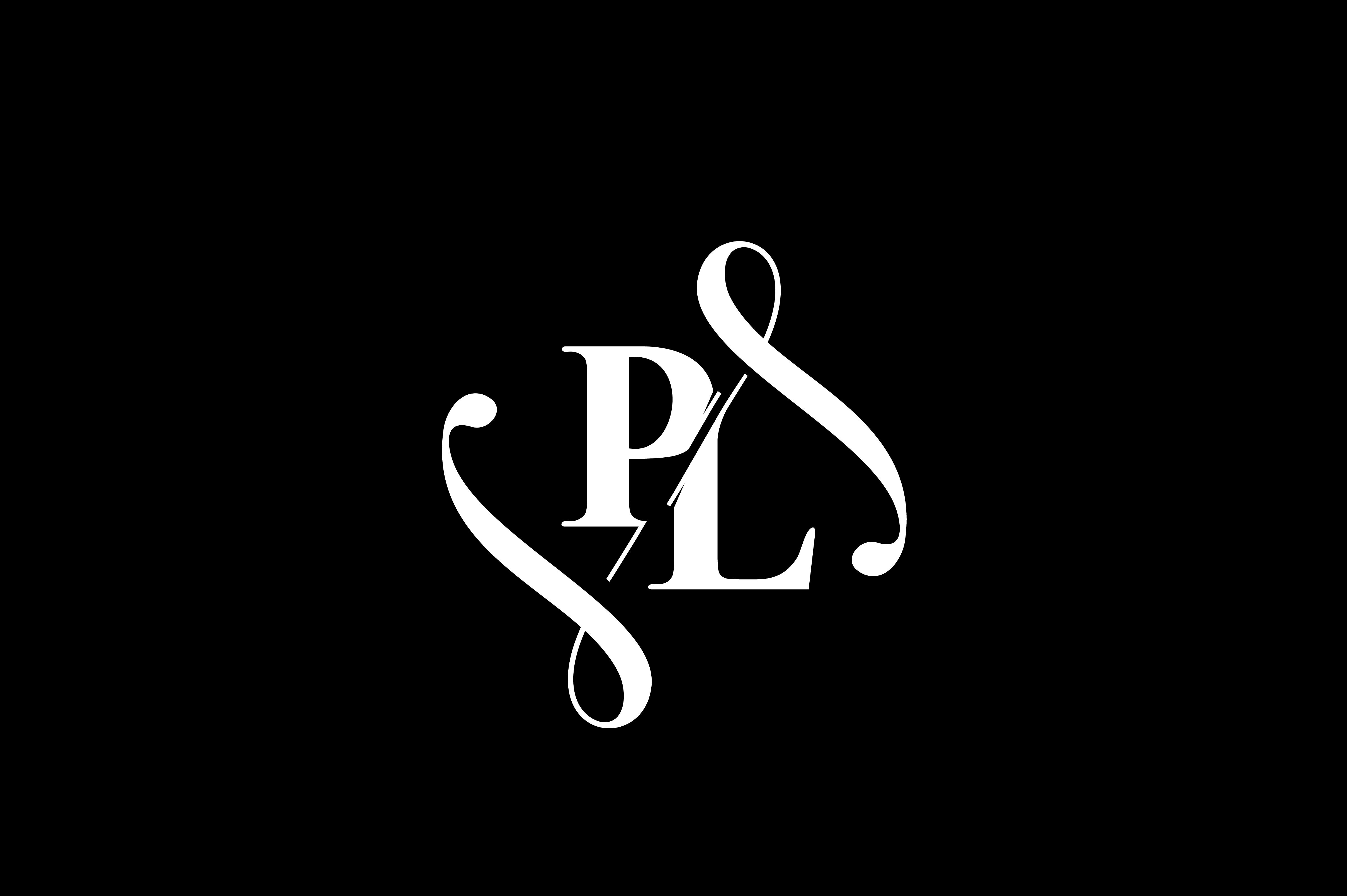 Pl Monogram Logo Design V By Vectorseller Thehungryjpeg