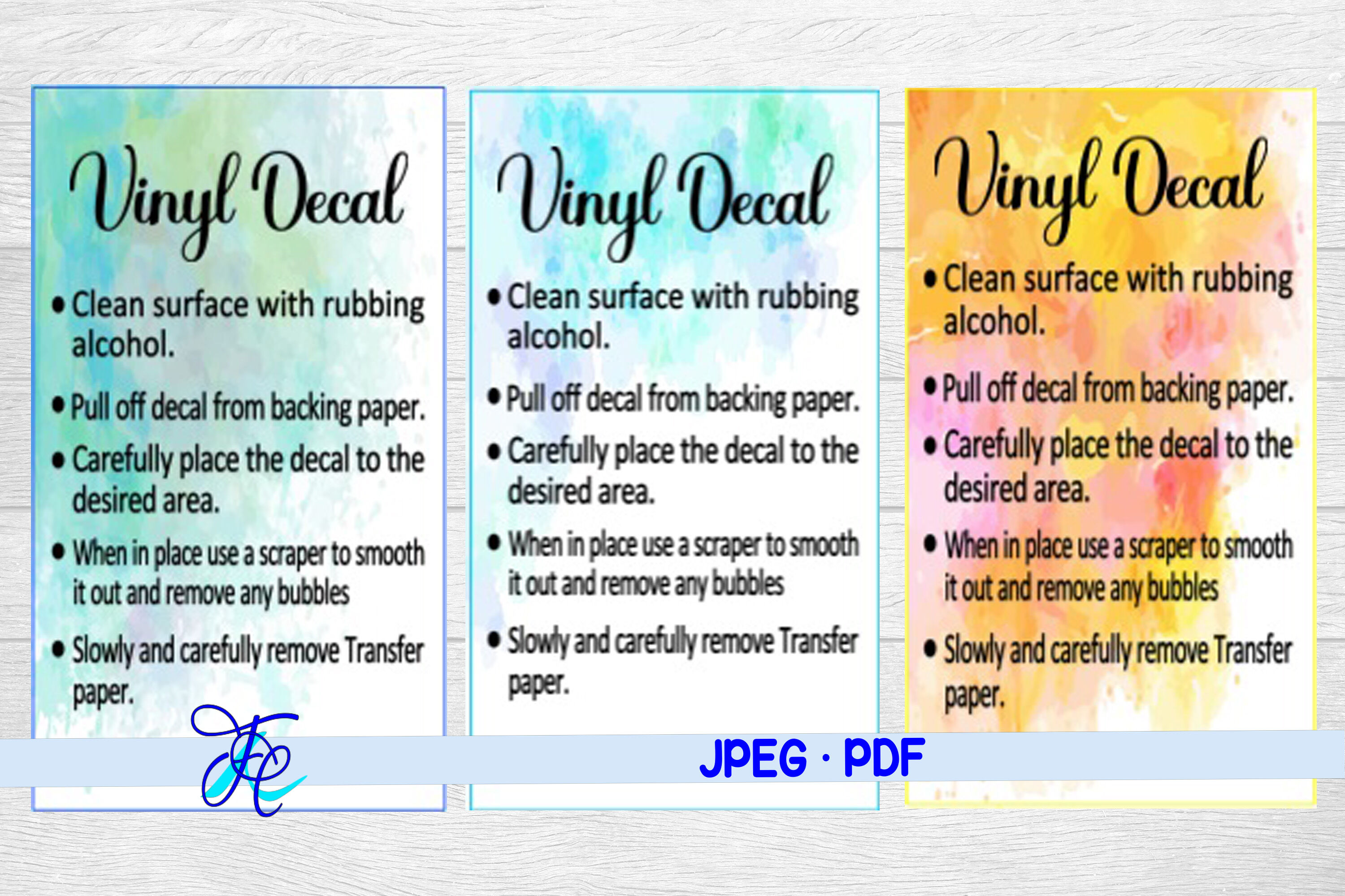 Vinyl Decal Care Cards By Family Creations | TheHungryJPEG.com