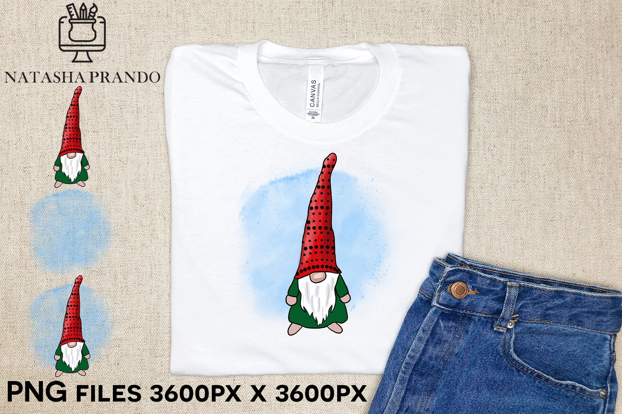 Christmas Gnome Clipart Tshirt Design By NatashaPrando | TheHungryJPEG