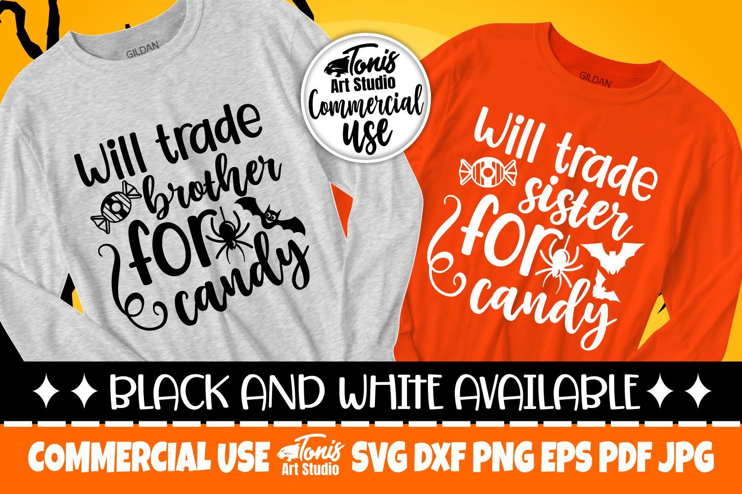 Halloween SVG, Will Trade Brother Sister for Candy By TonisArtStudio |  TheHungryJPEG