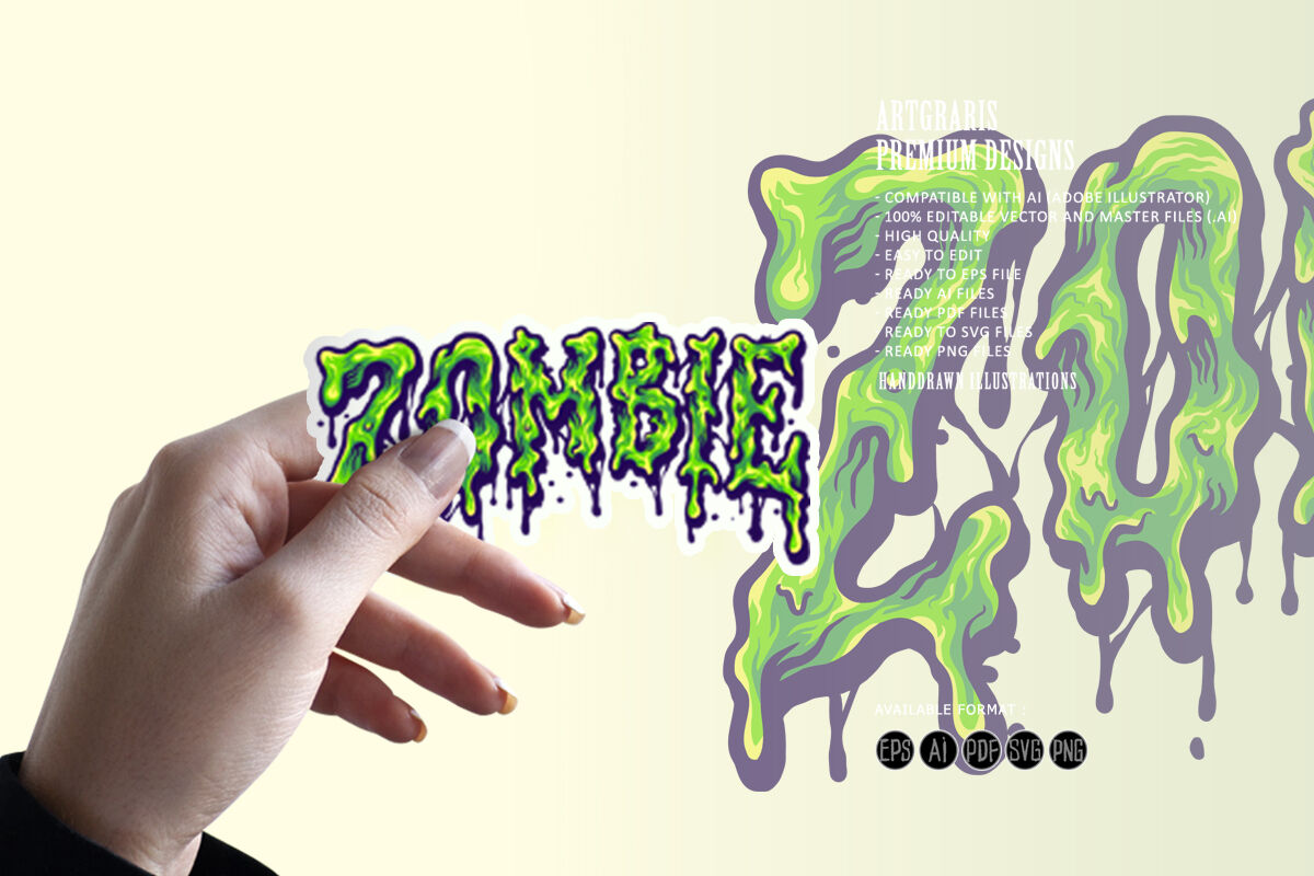 Zombie Horror Typeface Melt Illustrations 3527210 Vector Art at