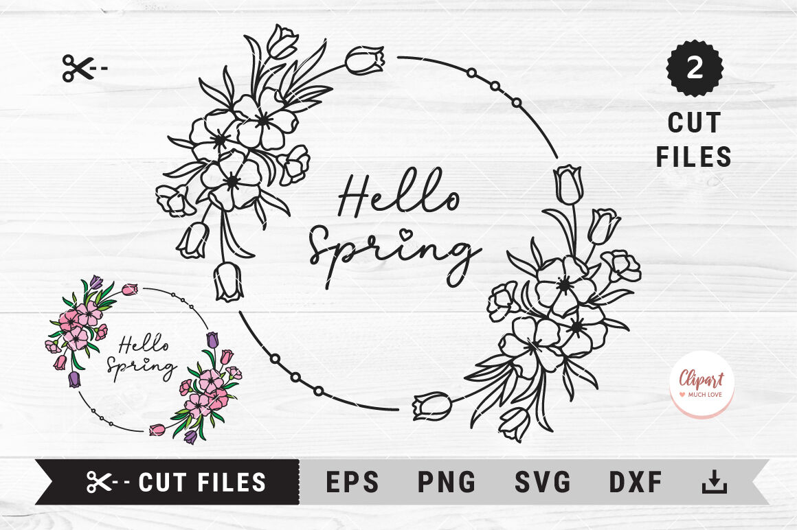 Flower Monogram Frame SVG Cut Files