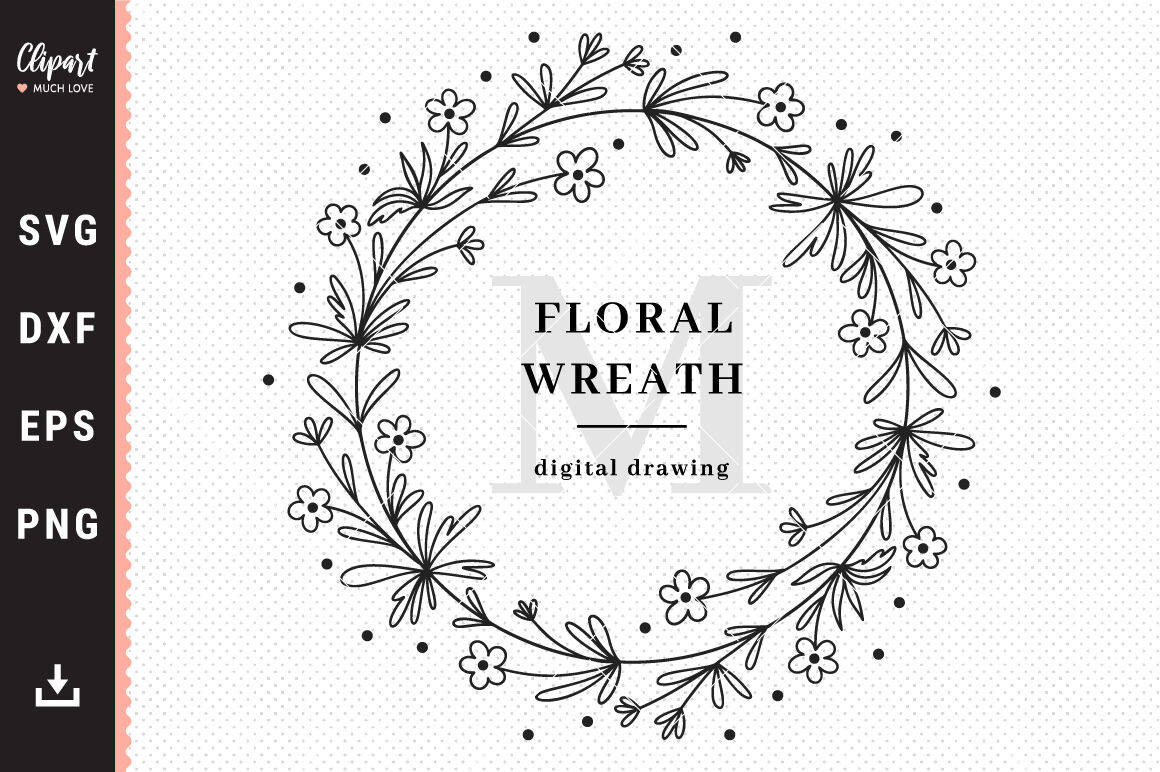 Floral frame svg cut file, Roses monogram wreath, Border dxf