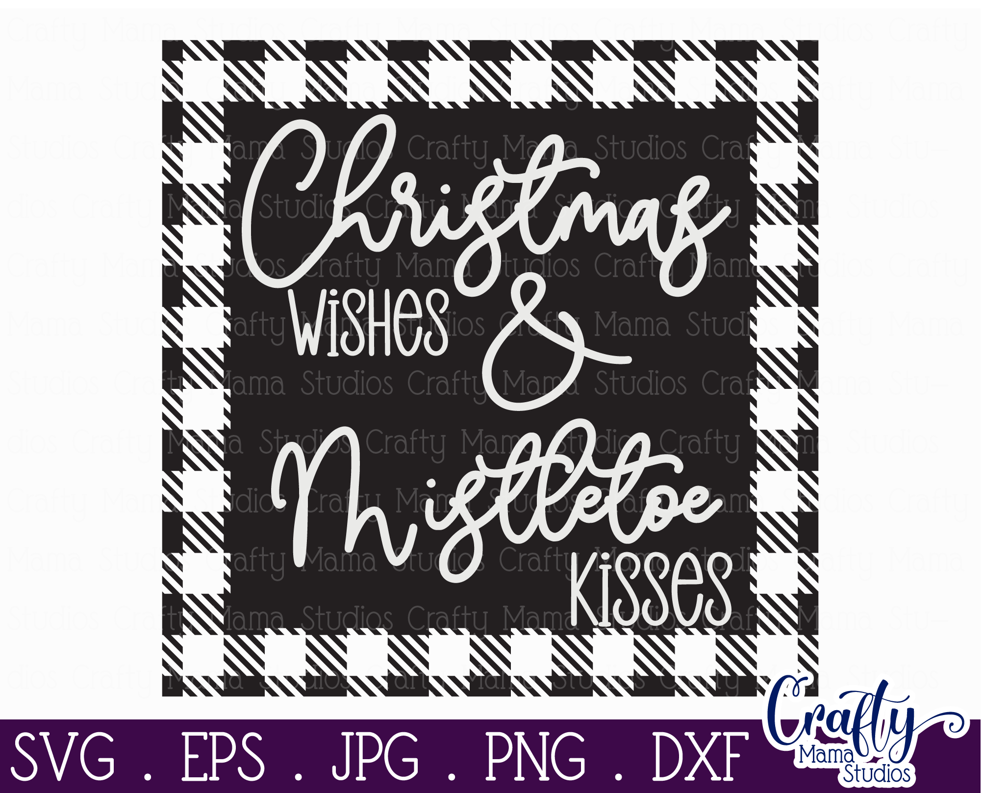 Christmas Buffalo Plaid Farmhouse, Christmas Wishes By Crafty Mama Studios | TheHungryJPEG.com