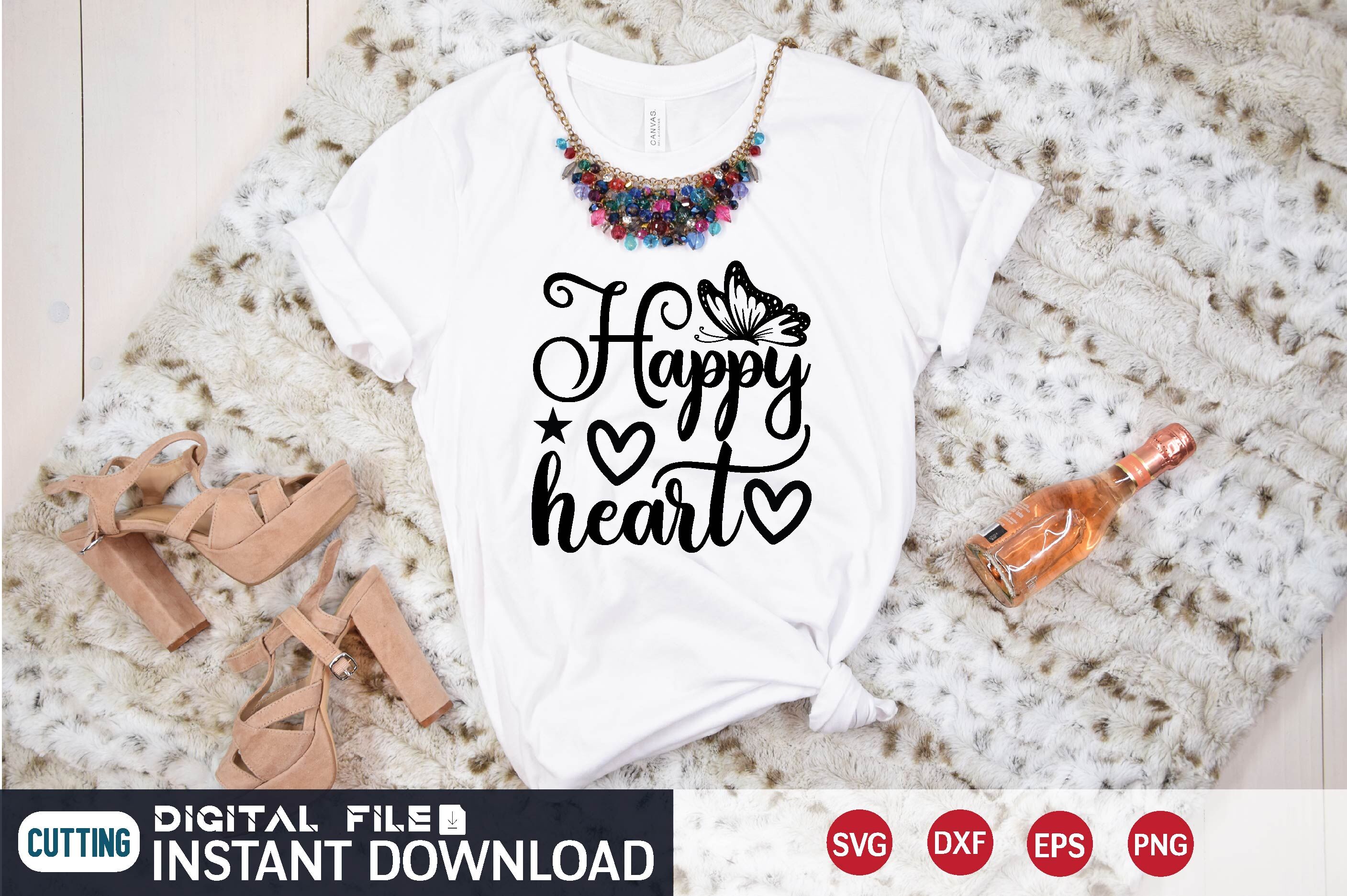 Happy heart svg design By Print Store | TheHungryJPEG.com