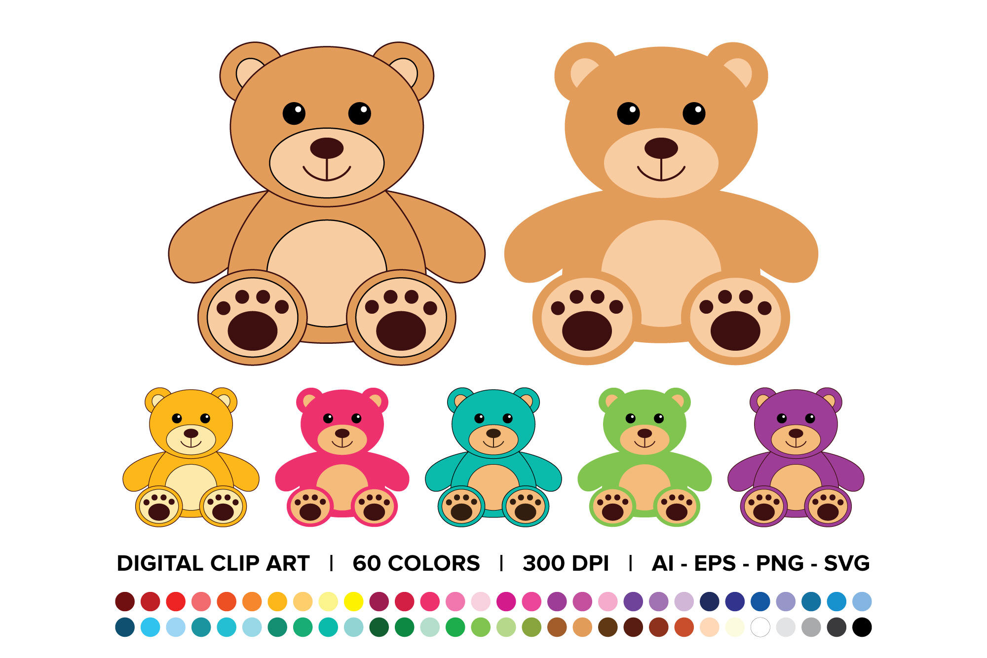 Teddy Bear Clip Art Set By Running With Foxes