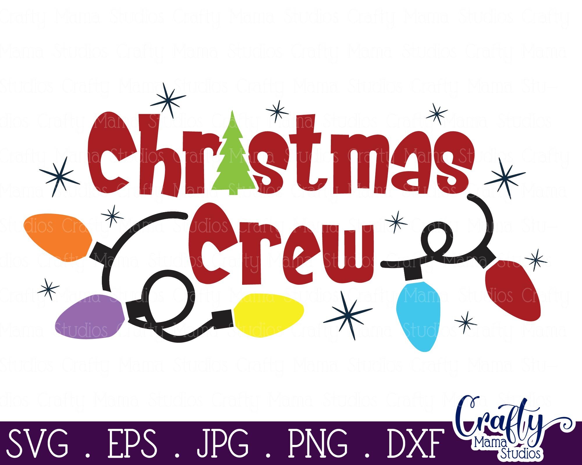 Christmas Svg, Christmas Crew, Christmas Lights Shirt Design By Crafty