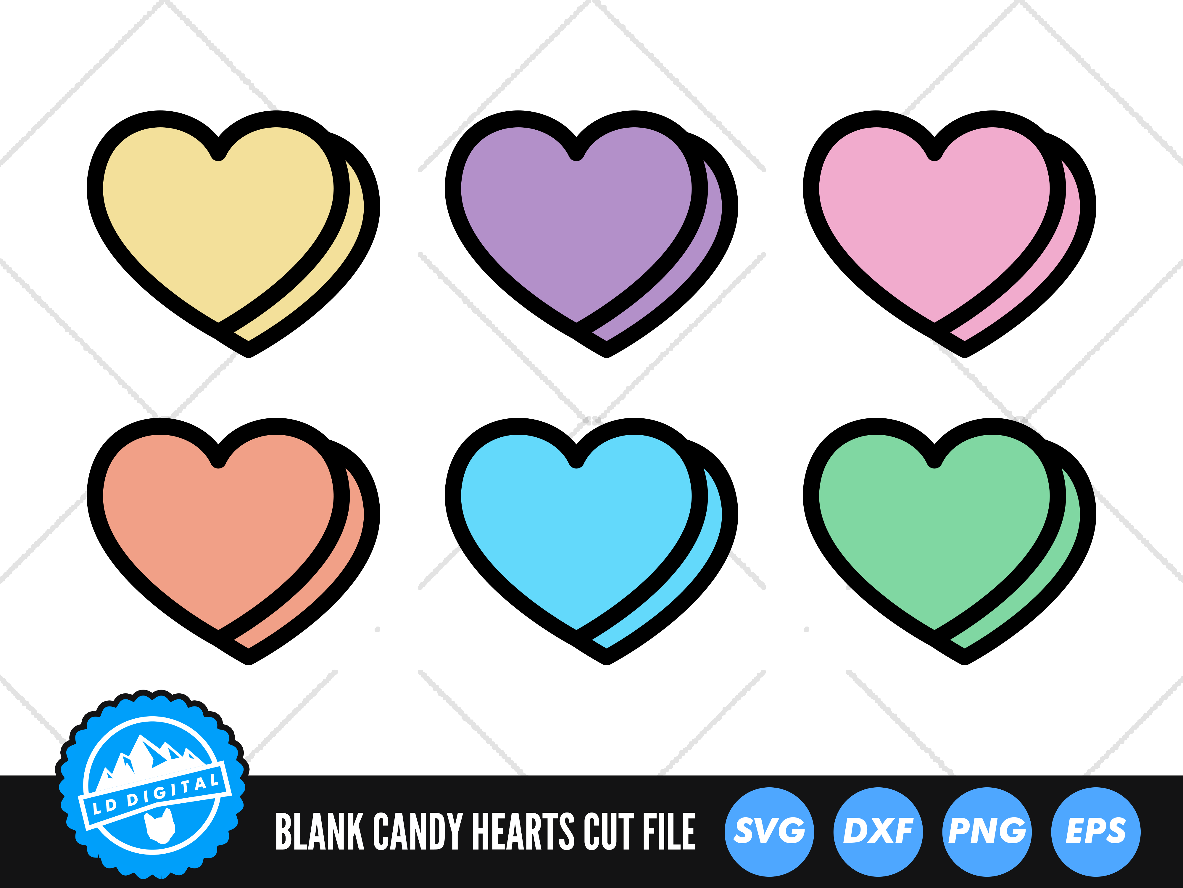 Blank Candy Heart Outline SVG Valentines Day SVG By LD Digital