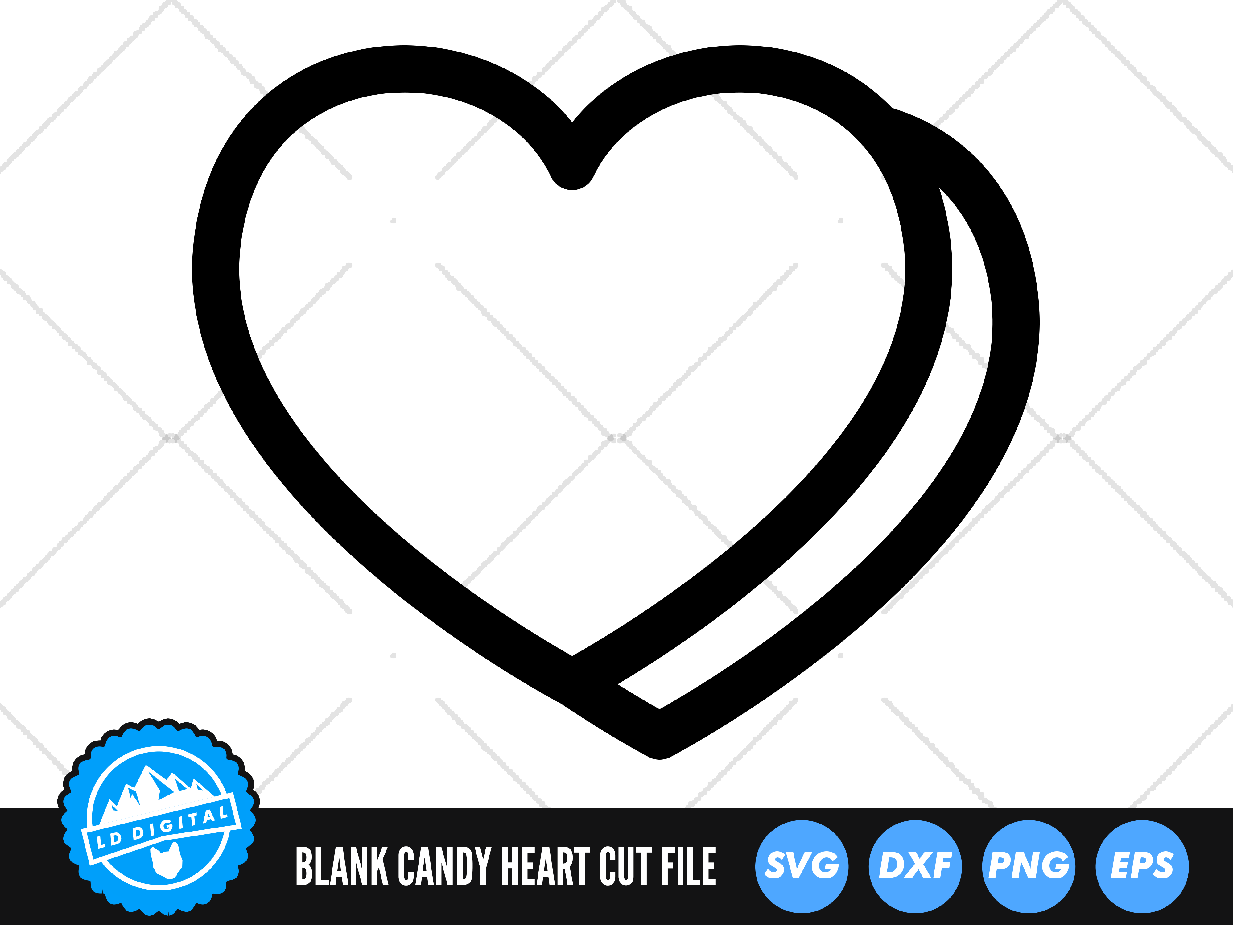 Blank Candy Heart SVG Cut Files & Clipart | TheHungryJPEG