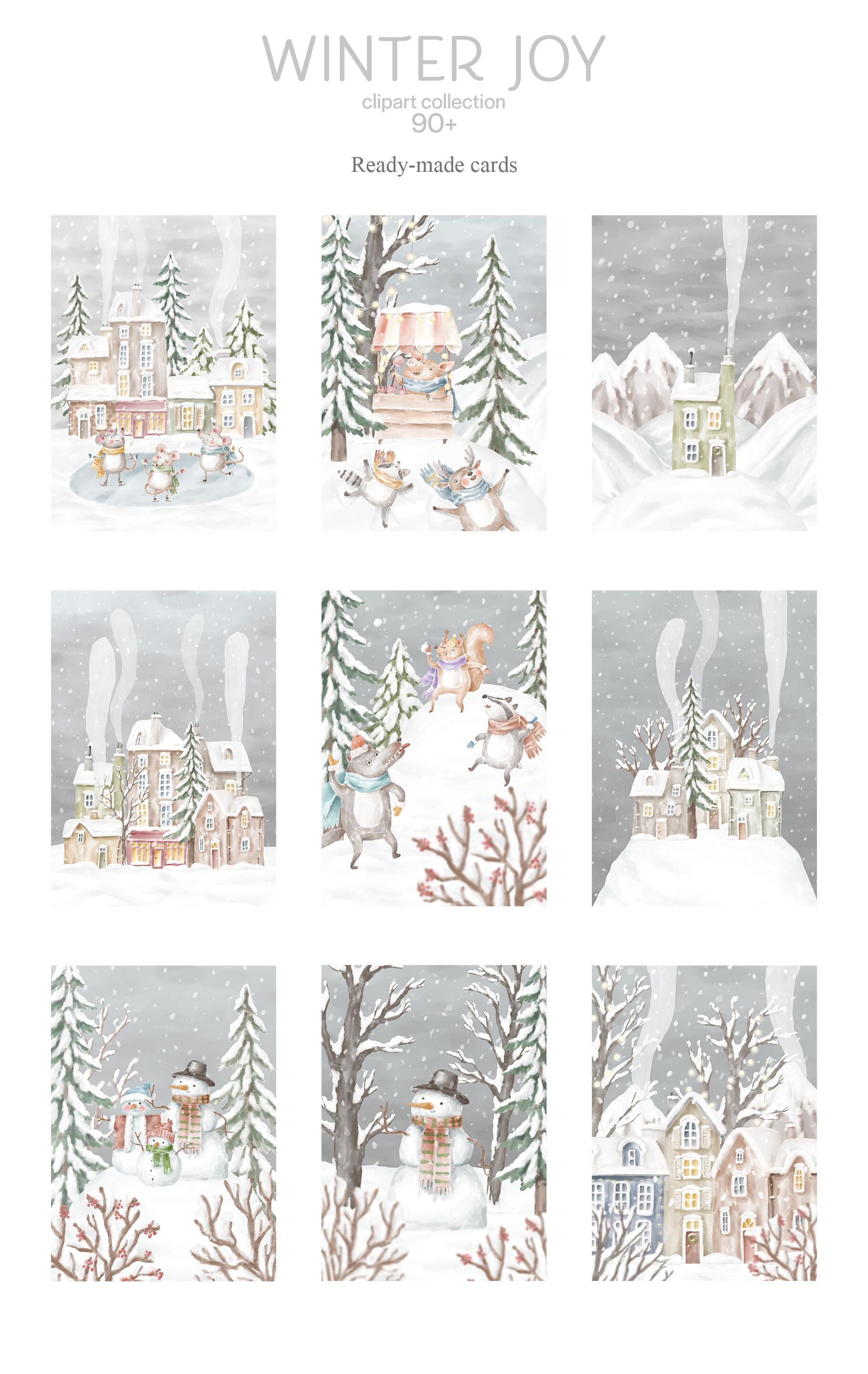 Winter Joy clipart bundle By An_Kle | TheHungryJPEG