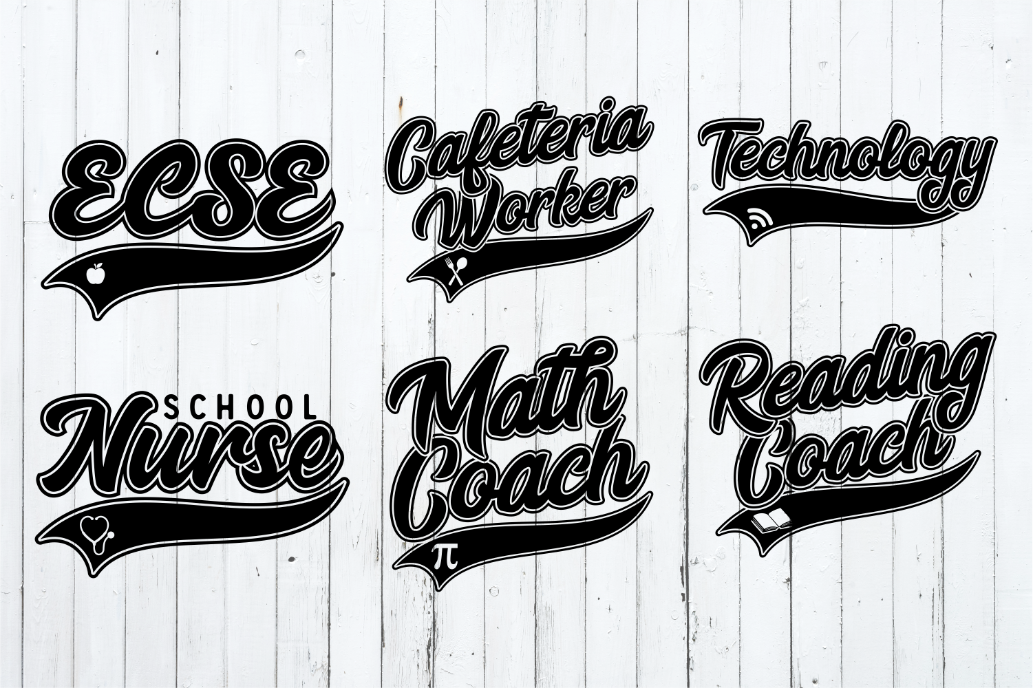 Retro School Swoosh Bundle svg - School Grade Swoosh - Teacher