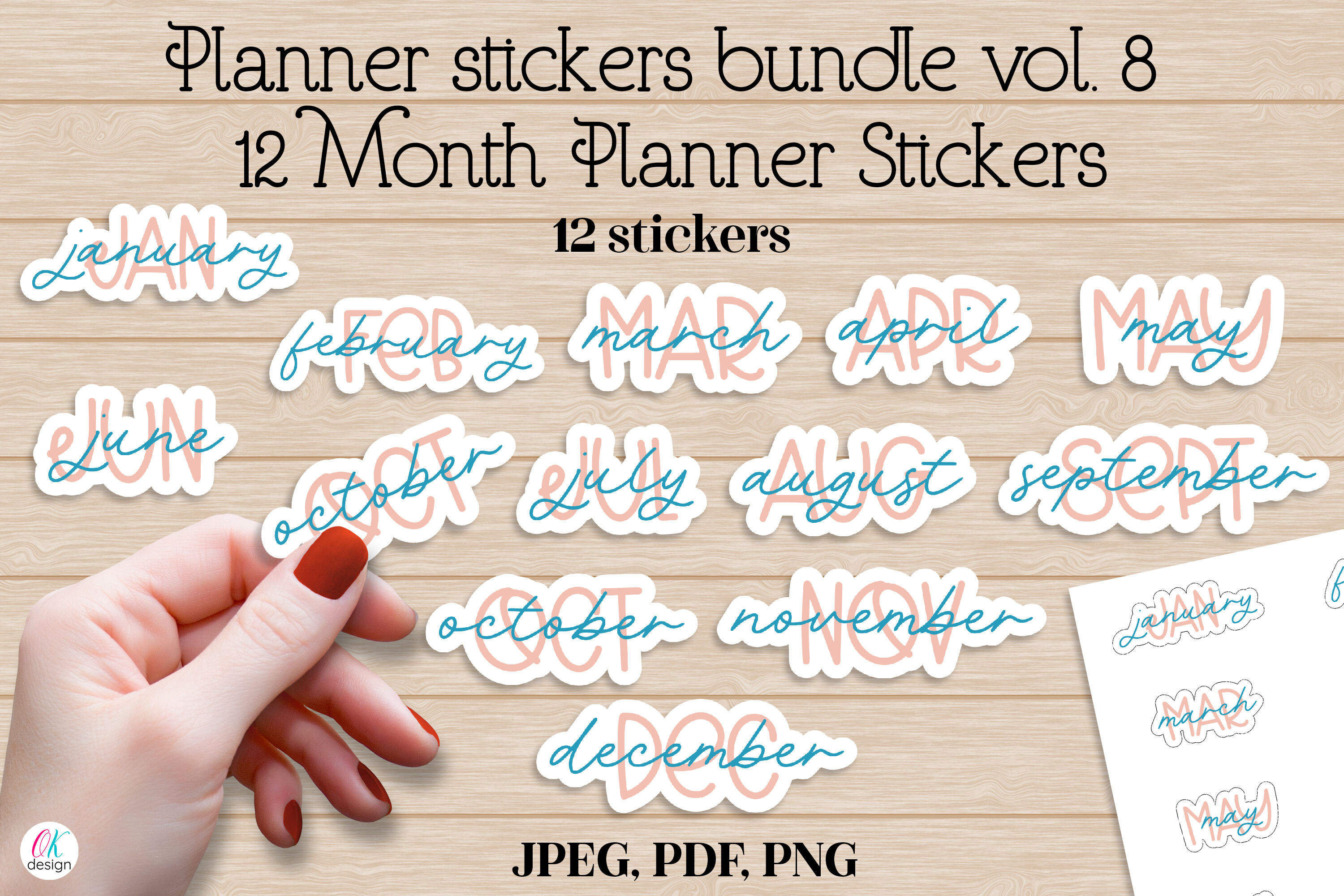 Planner stickers bundle vol. 3. Bullet Journal Stickers. Printable sti By  Ok_design